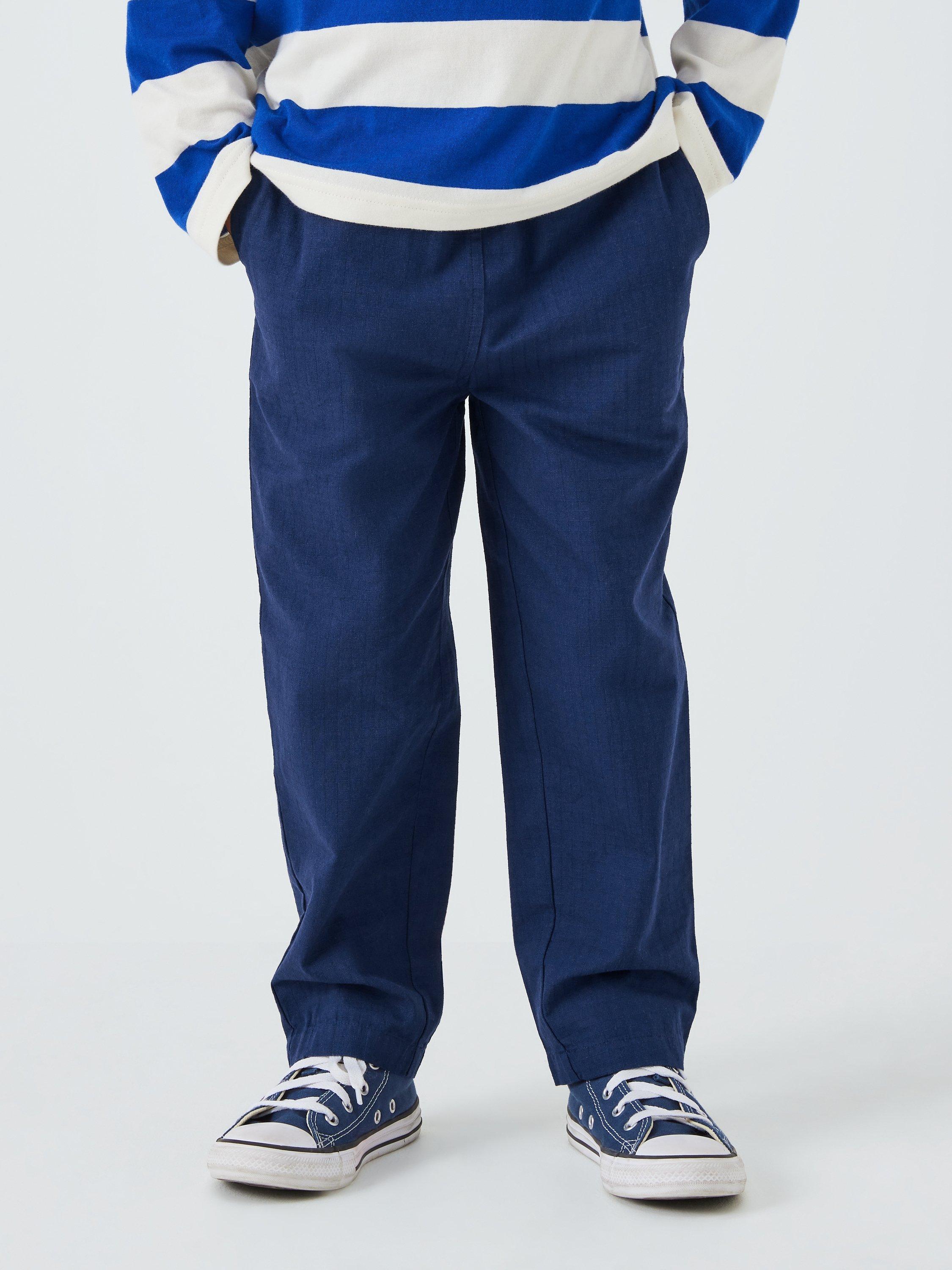 John Lewis ANYDAY Kids' Plain Ripstop Trousers, Medieval Blue, 9 years