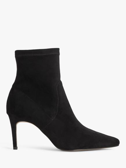 John Lewis Olivia Microfibre Stretch Stiletto Heel Ankle Boots, Black