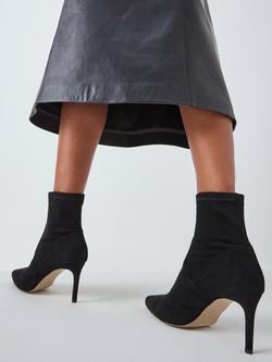 John Lewis Olivia Microfibre Stretch Stiletto Heel Ankle Boots - view 2, Black