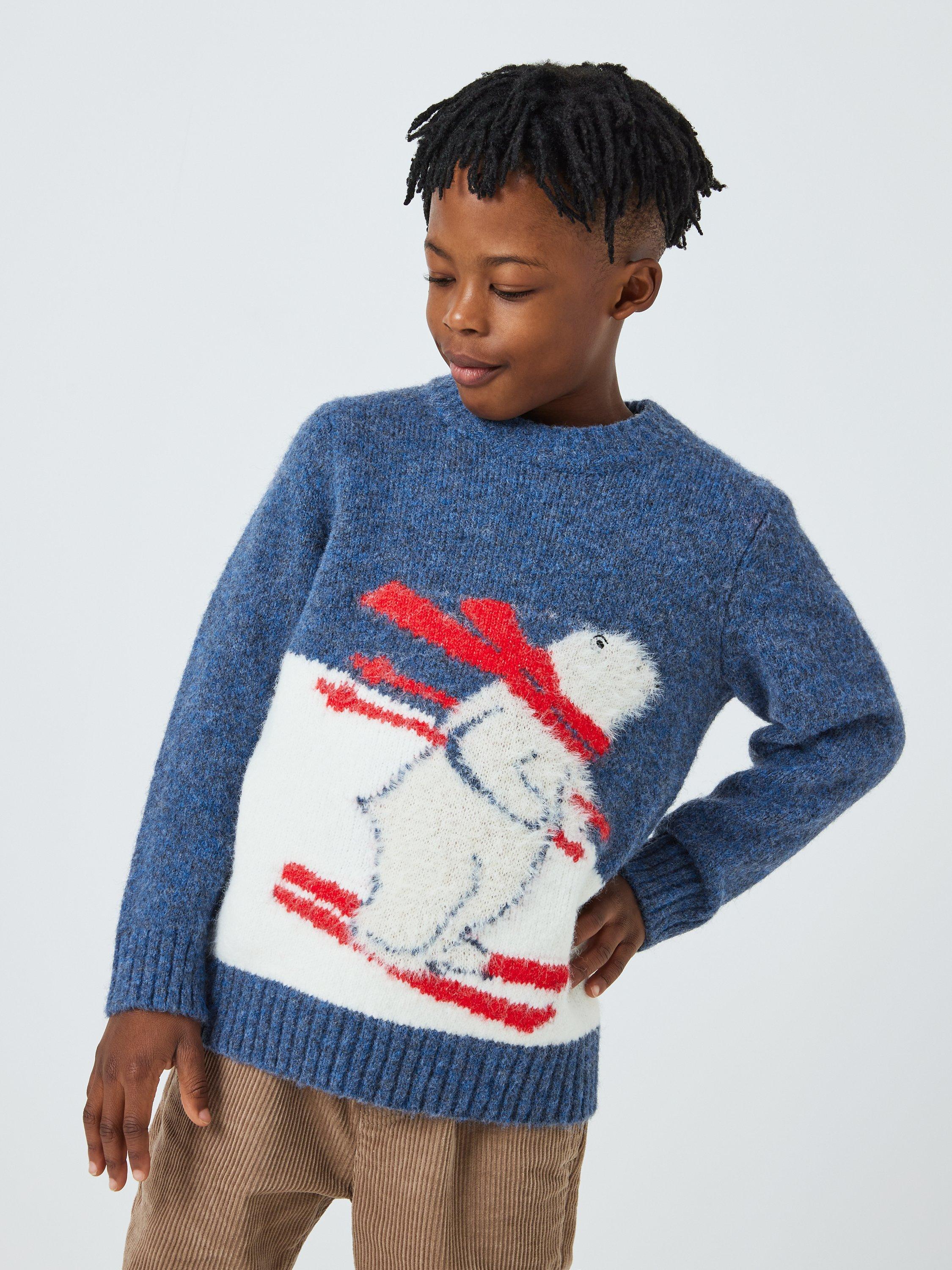 John Lewis Kids' Polar Bear Skiing Jumper, Navy
