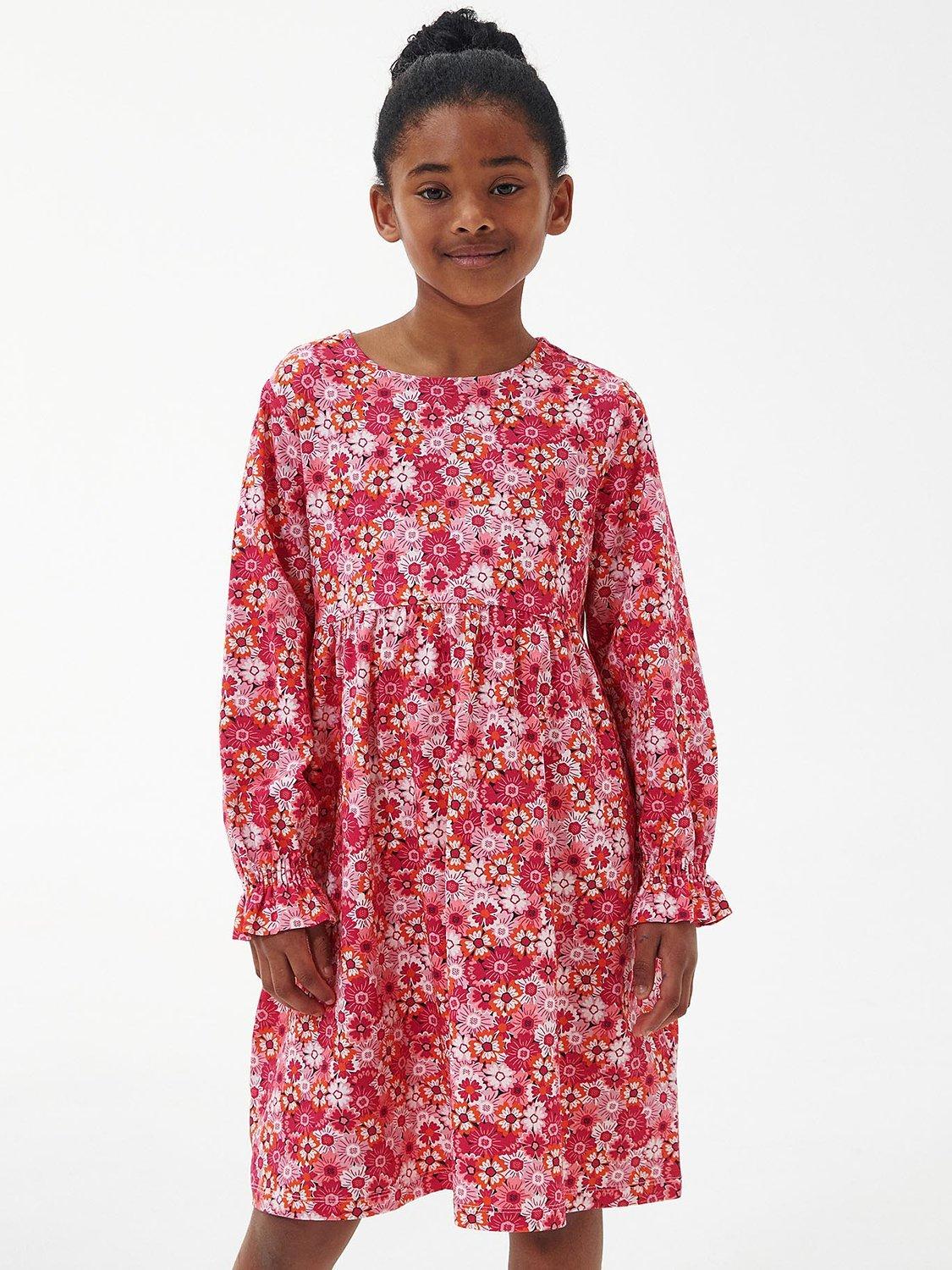 Barbour Kids' Sienna Dress, Pink Dahlia Floral