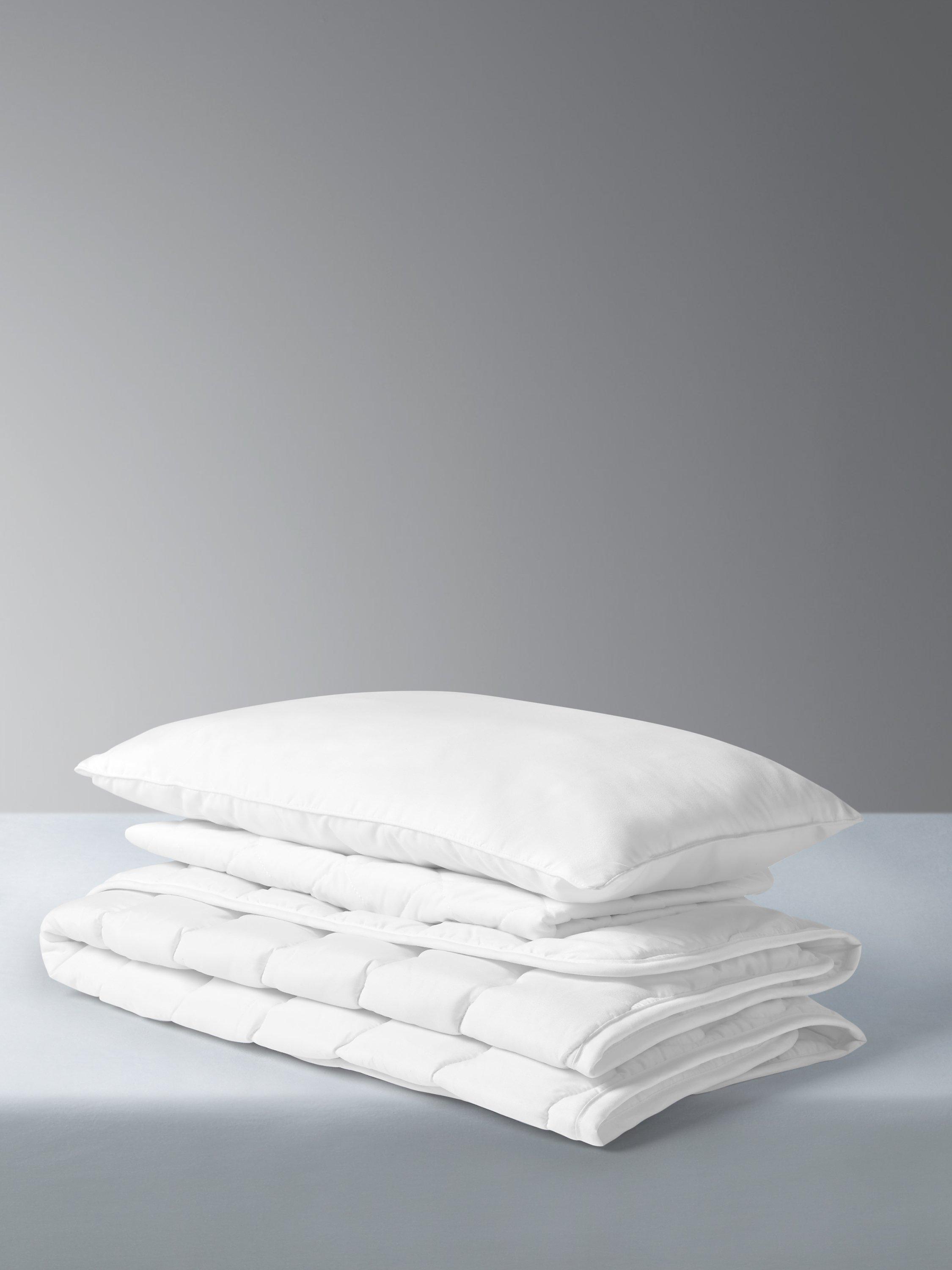 John Lewis Toddler Duvet, Pillow & Waterproof Mattress Protector Set, 4 Tog, White