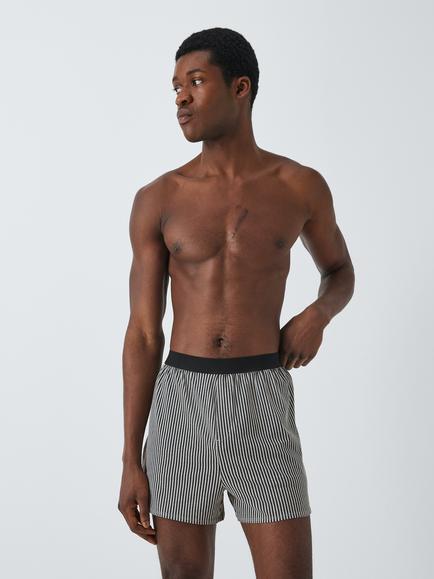 John Lewis ANYDAY Stretch Cotton Jersey Boxers, Pack of 3 - view 2, Black/Grey