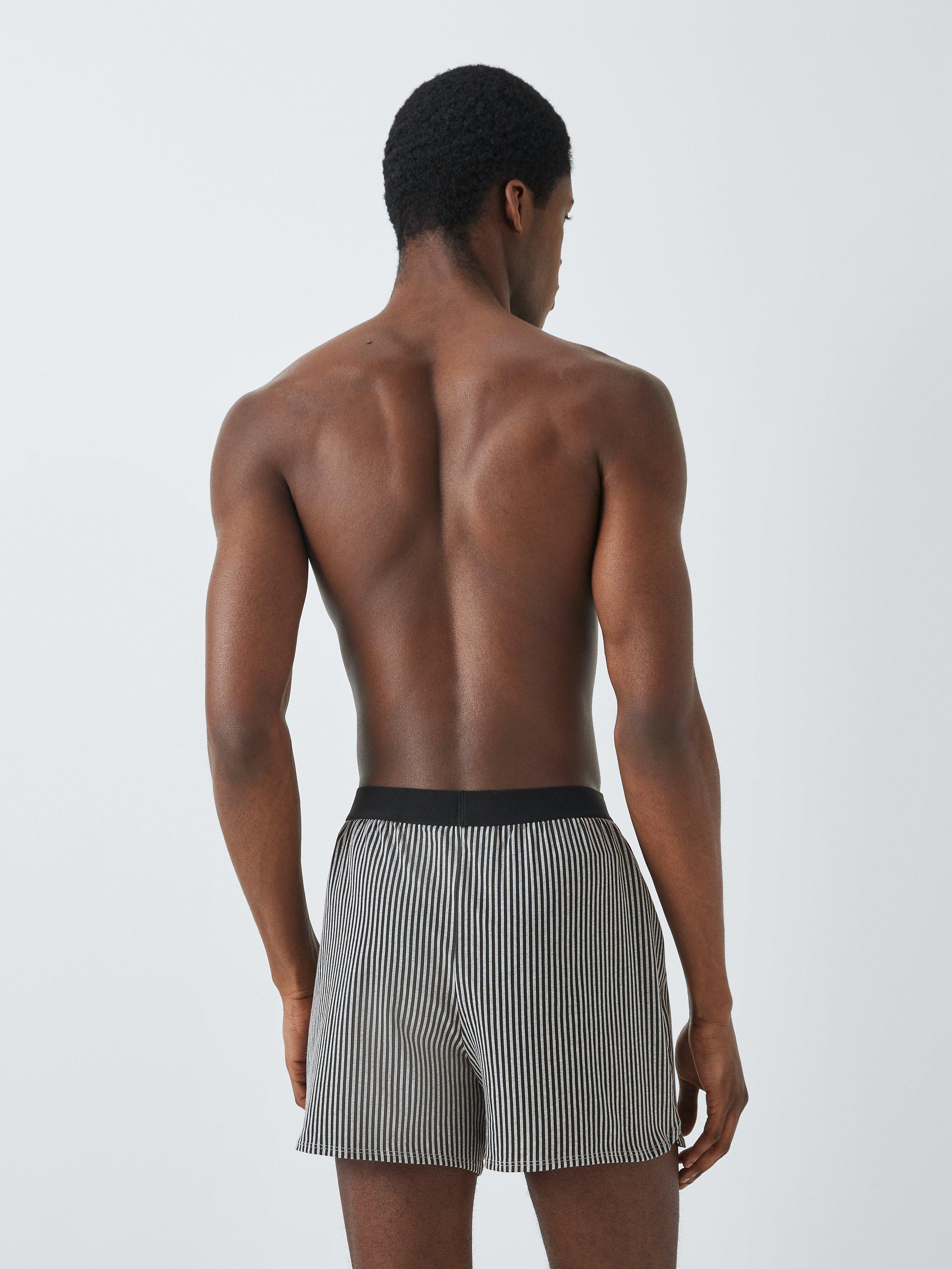 Product image 3 of 4, which shows John Lewis ANYDAY Stretch Cotton Jersey Boxers, Pack of 3, Black/Grey, S