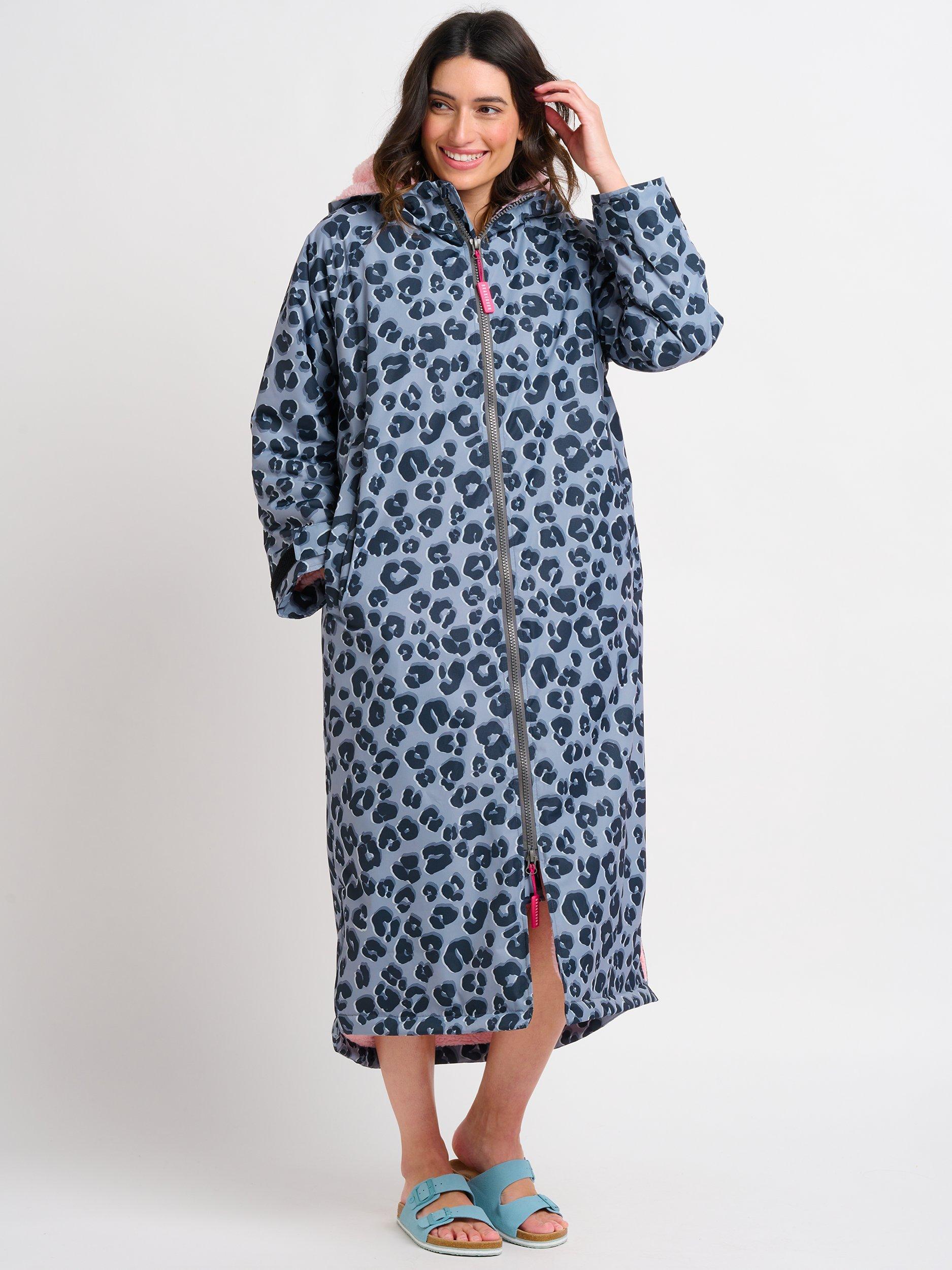 Brakeburn Animal Print Chinook Changing Robe Coat, Grey