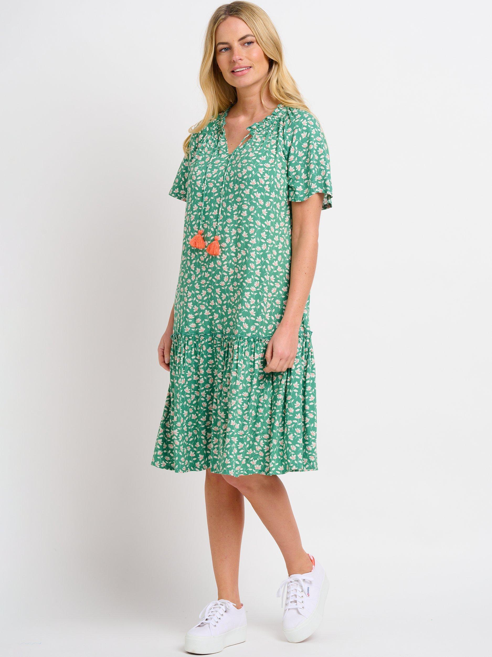 Brakeburn Spring Garden Smock Dress, Green