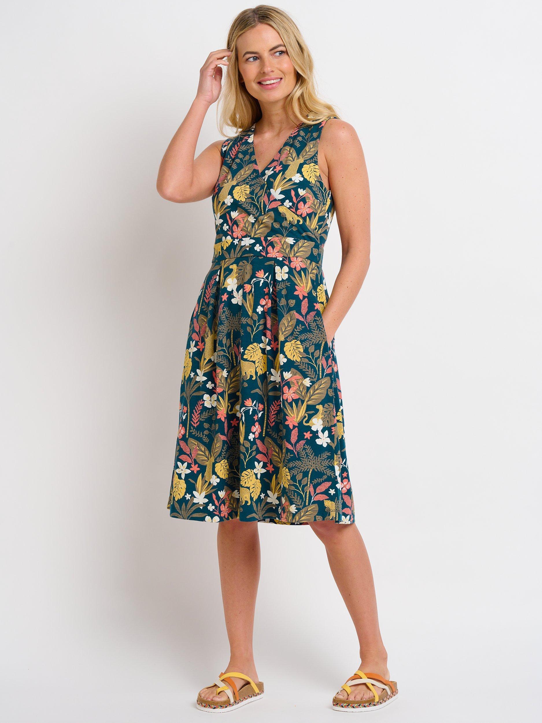 Brakeburn Botanical Jungle Wrap Dress, Multi