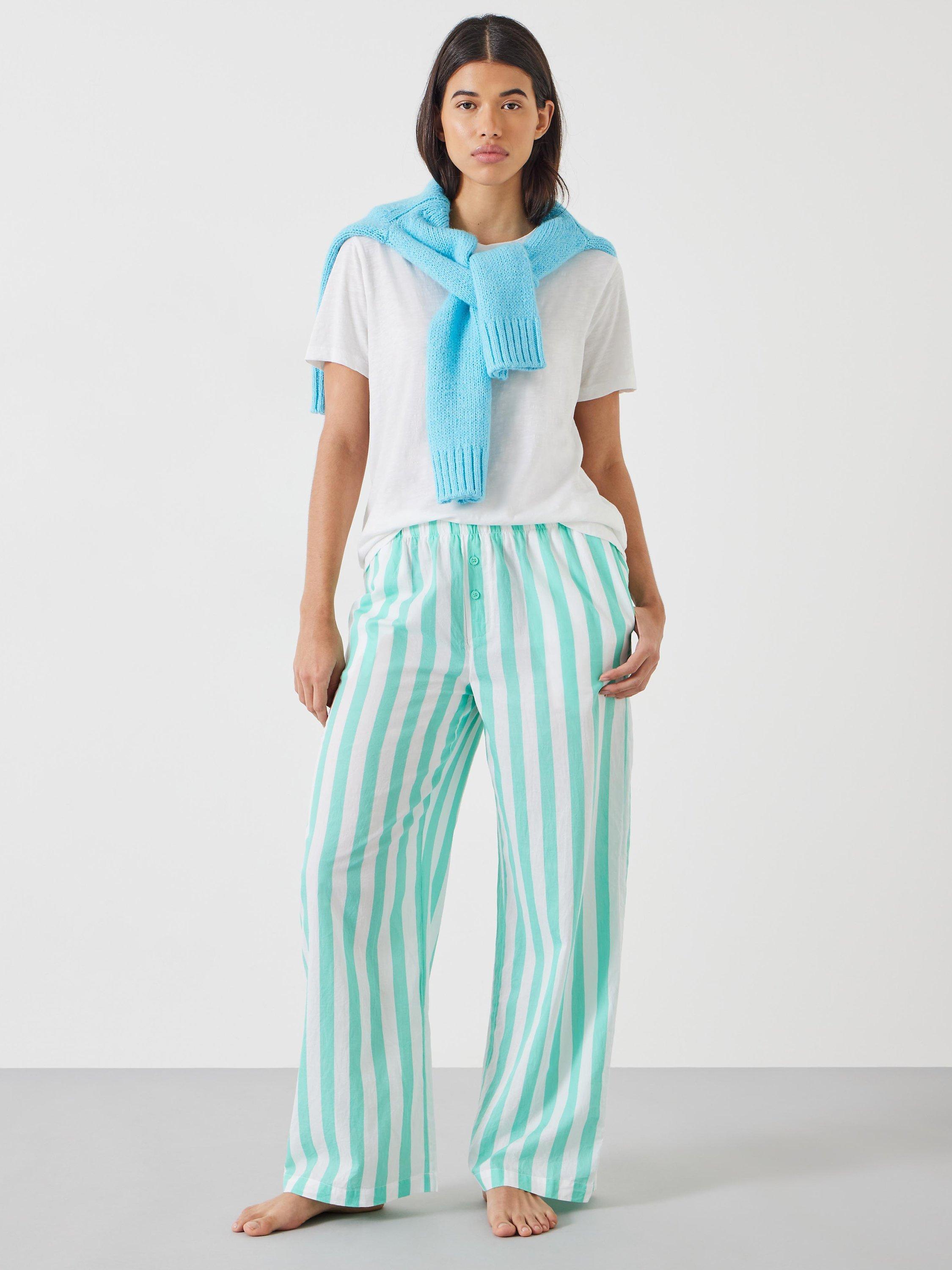 HUSH Clemmie Cotton Pyjama Trousers, Mint Green