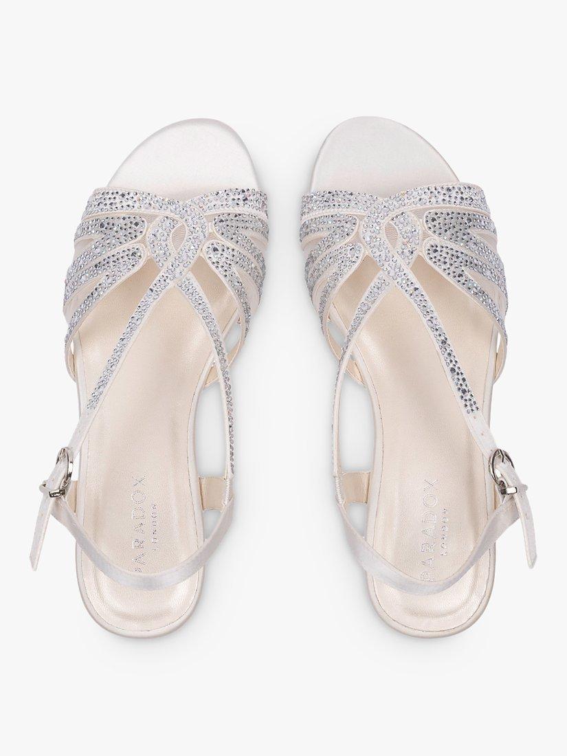 Product image 4 of 5, which shows Paradox London Quill Wide Fit Embellished Sandals, Ivory, 3W