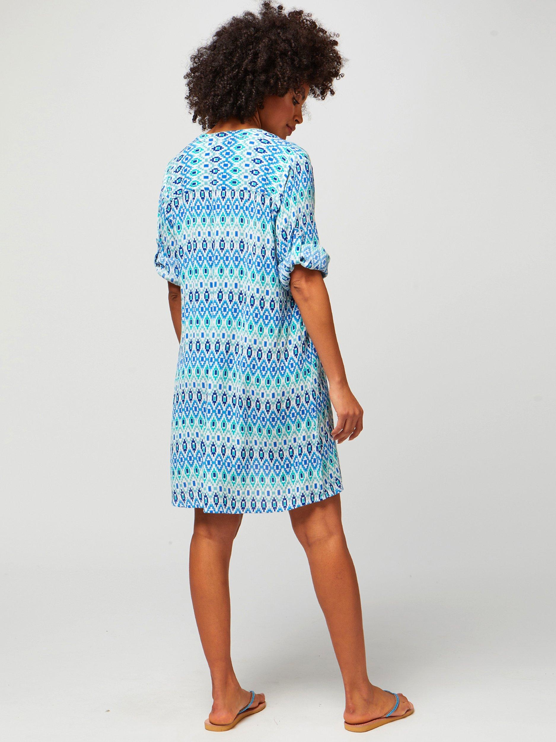 Product image 2 of 6, which shows Aspiga Mila Shirt Tunic, Aztec Turquoise, S