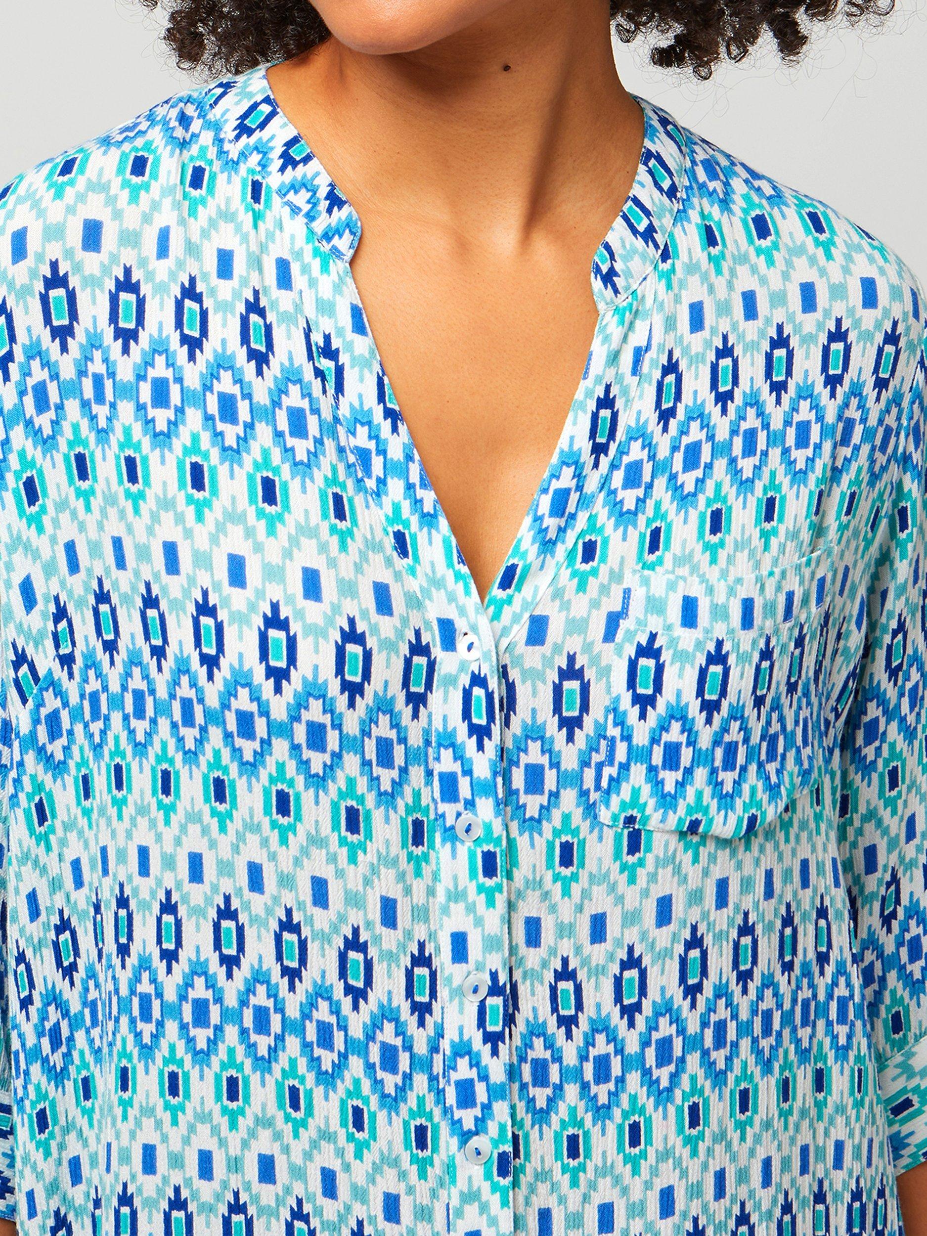 Product image 3 of 6, which shows Aspiga Mila Shirt Tunic, Aztec Turquoise, S