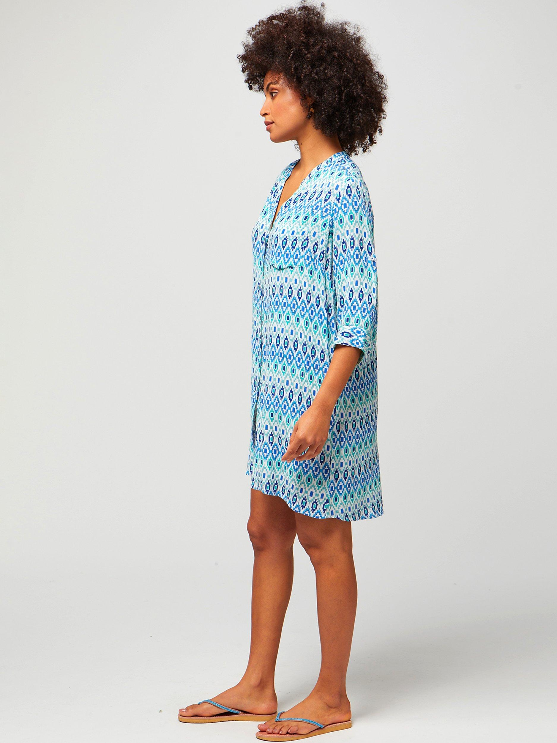 Product image 5 of 6, which shows Aspiga Mila Shirt Tunic, Aztec Turquoise, S