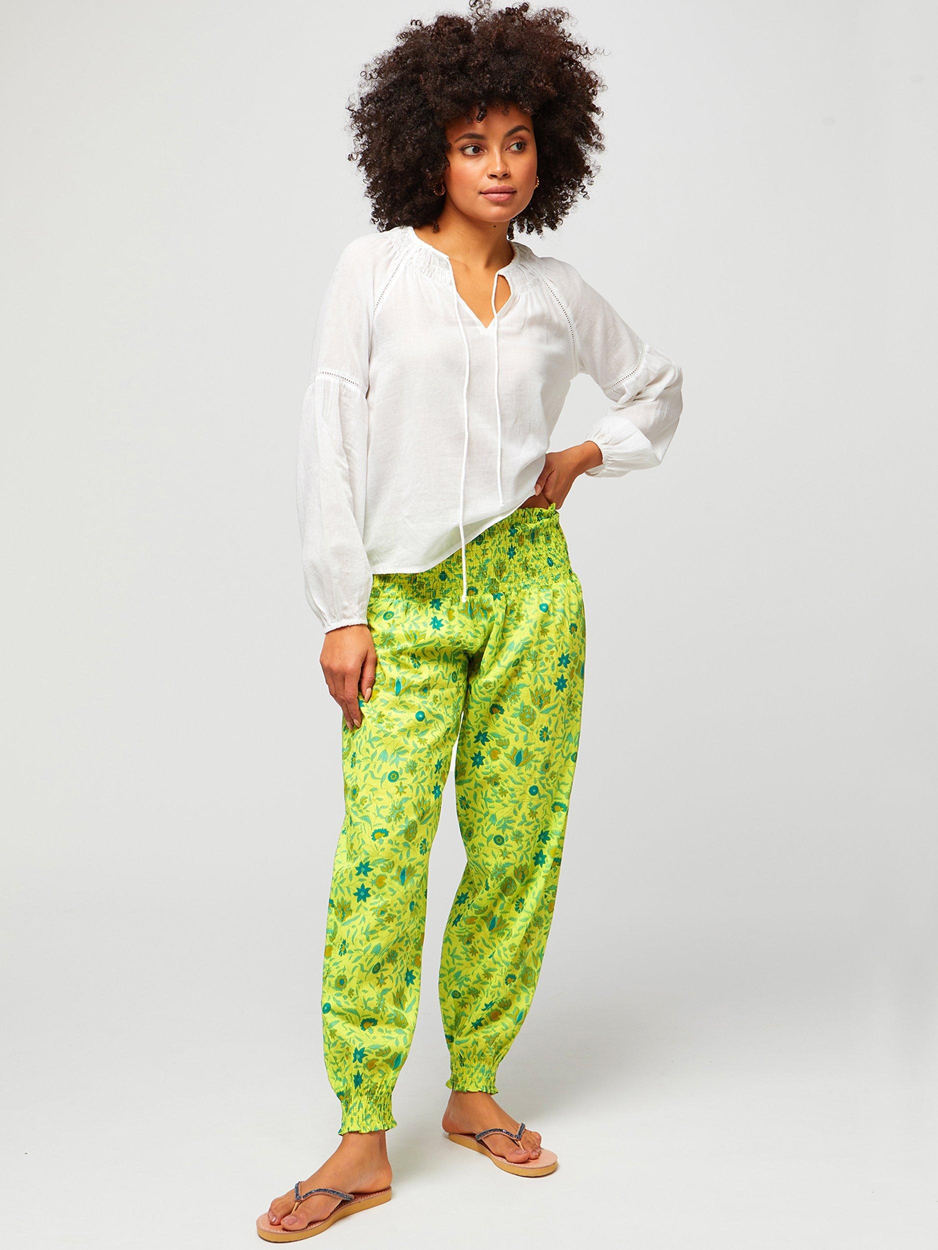 Aspiga Harem Cotton Trousers, Lime Green, XS