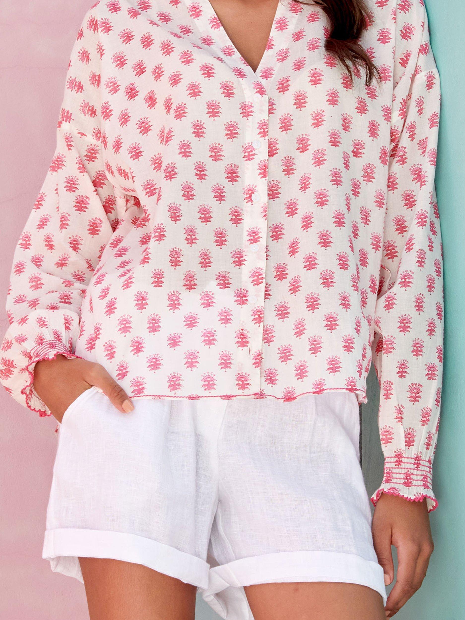 Product image 3 of 8, which shows Aspiga Alexandra Short Linen Shorts , White, XXL