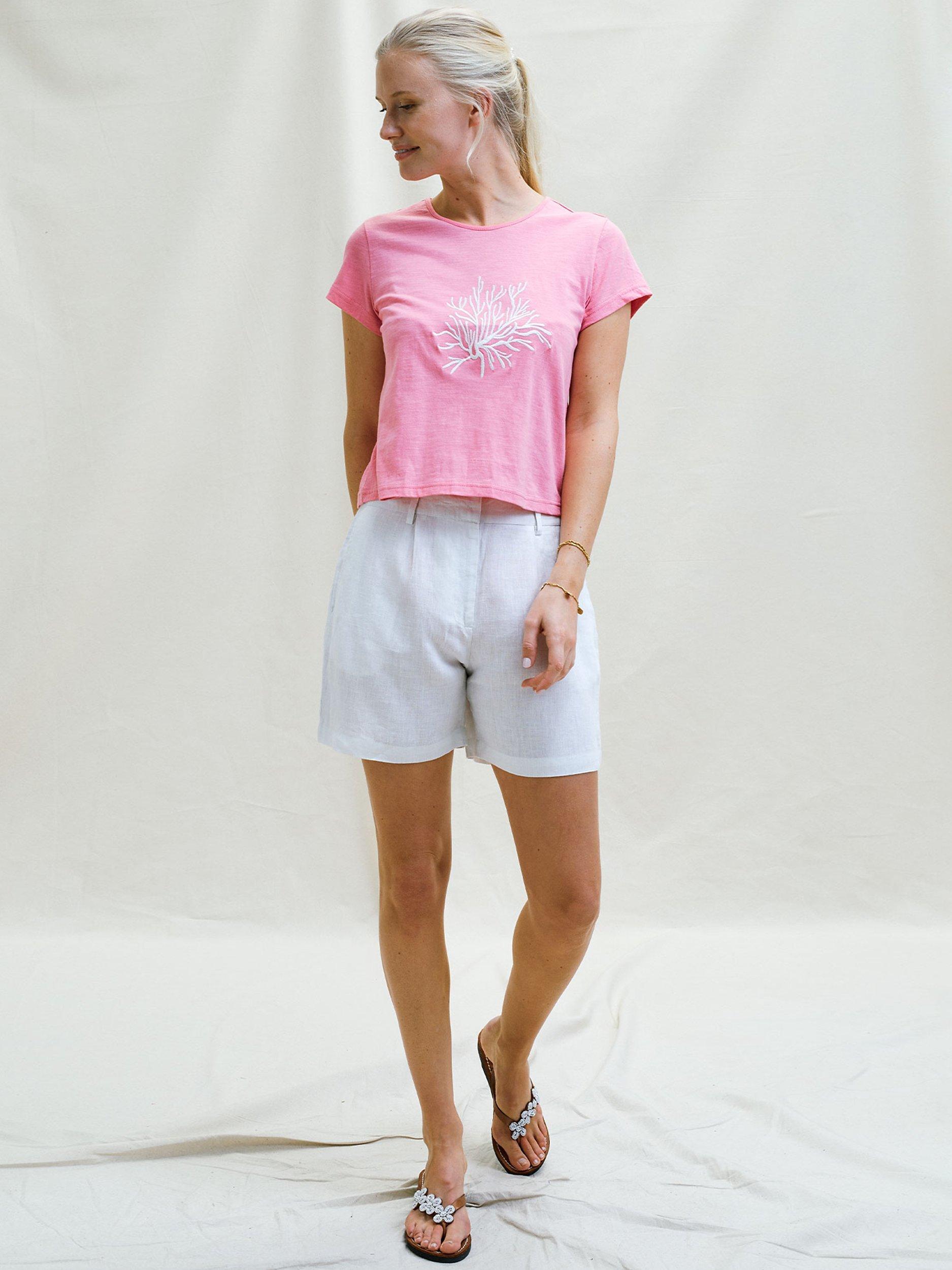 Product image 6 of 8, which shows Aspiga Alexandra Short Linen Shorts , White, XXL