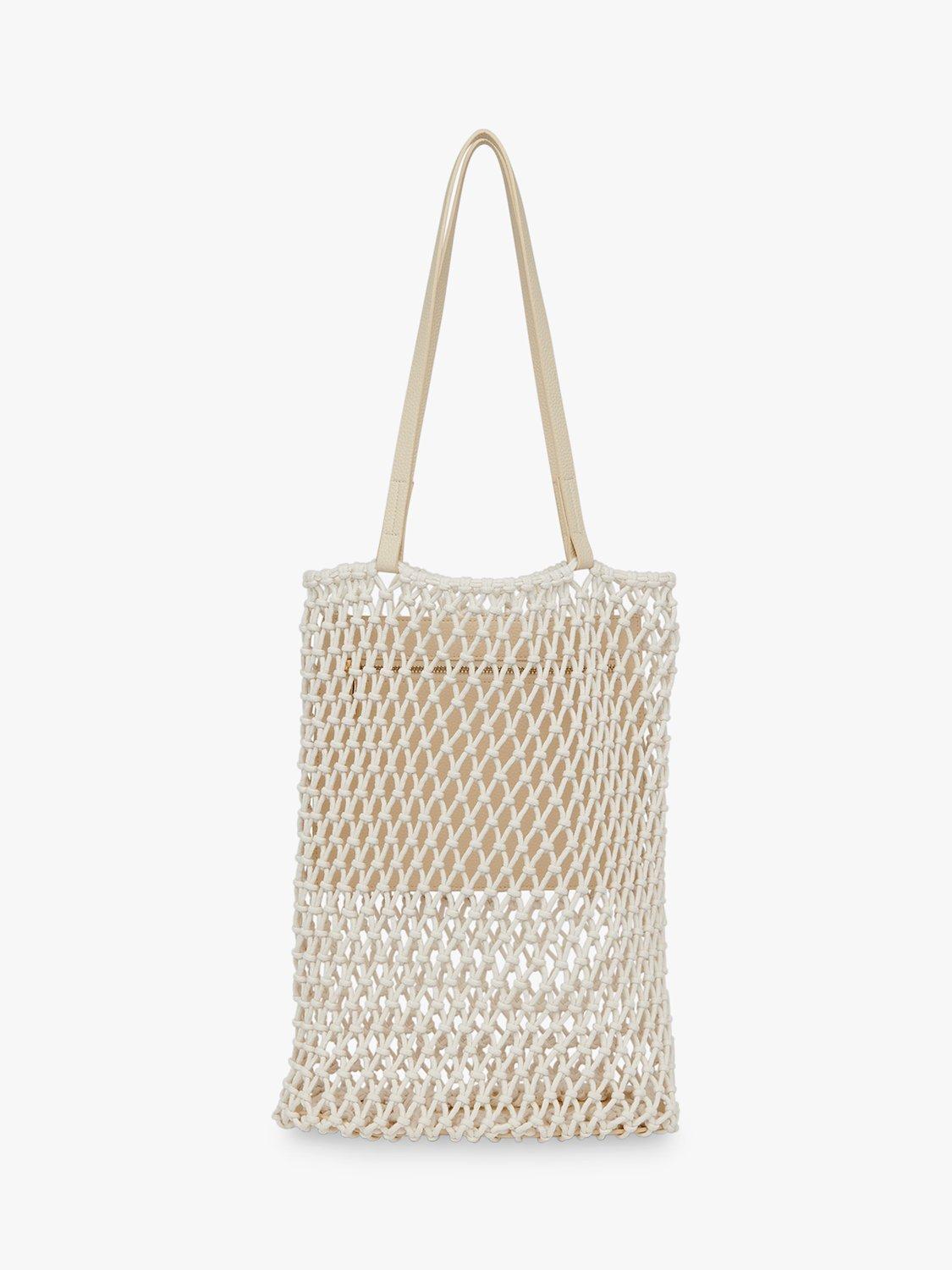 Whistles Chaya Crochet Tote Bag, White