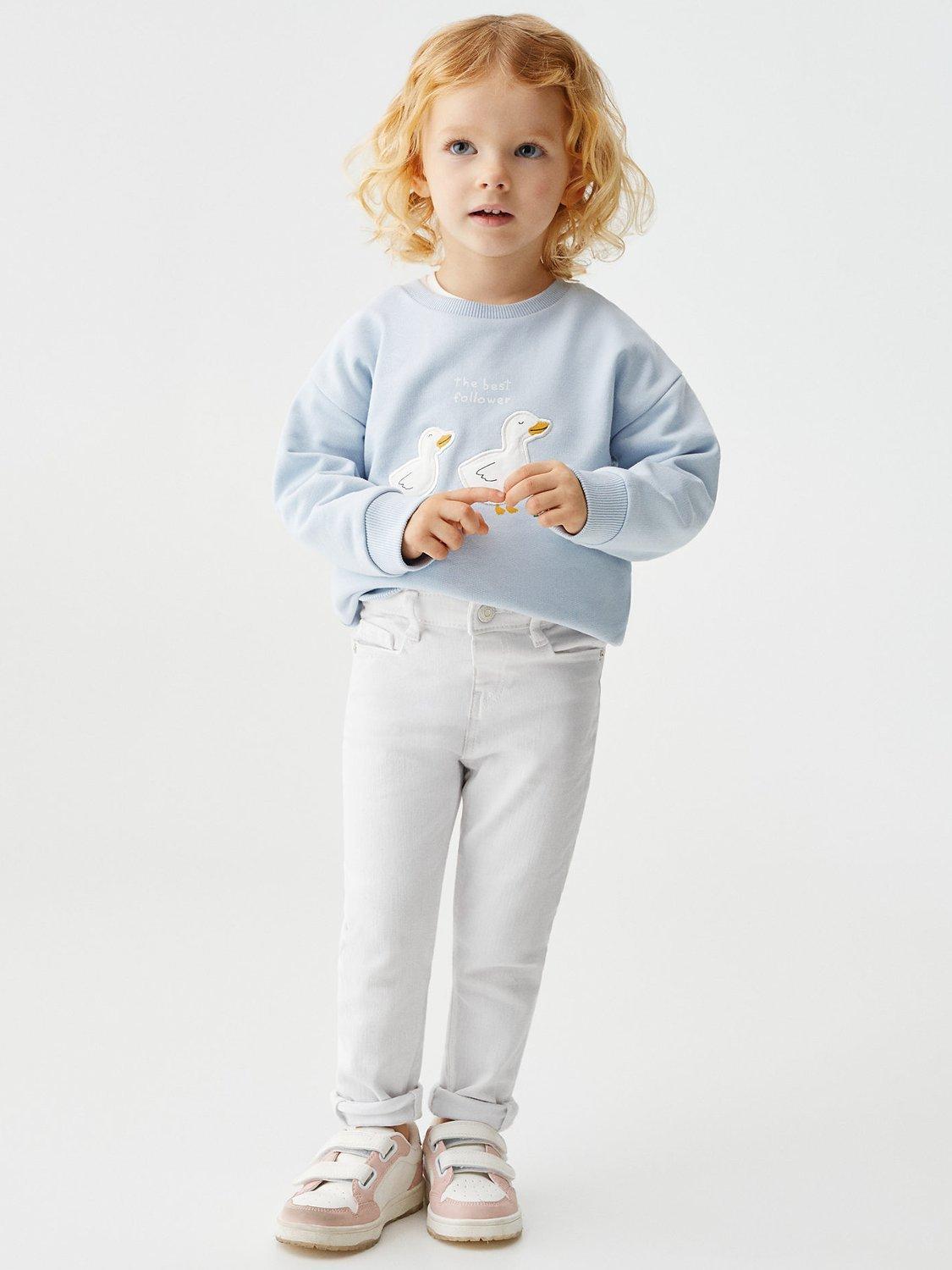 Mango Baby Embroidered Sweatshirt, Pastel Blue