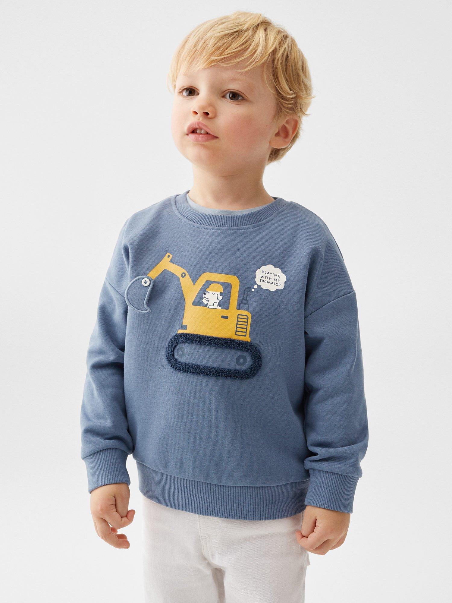 Mango Baby Hector Textured Sweatshirt, Medium Blue