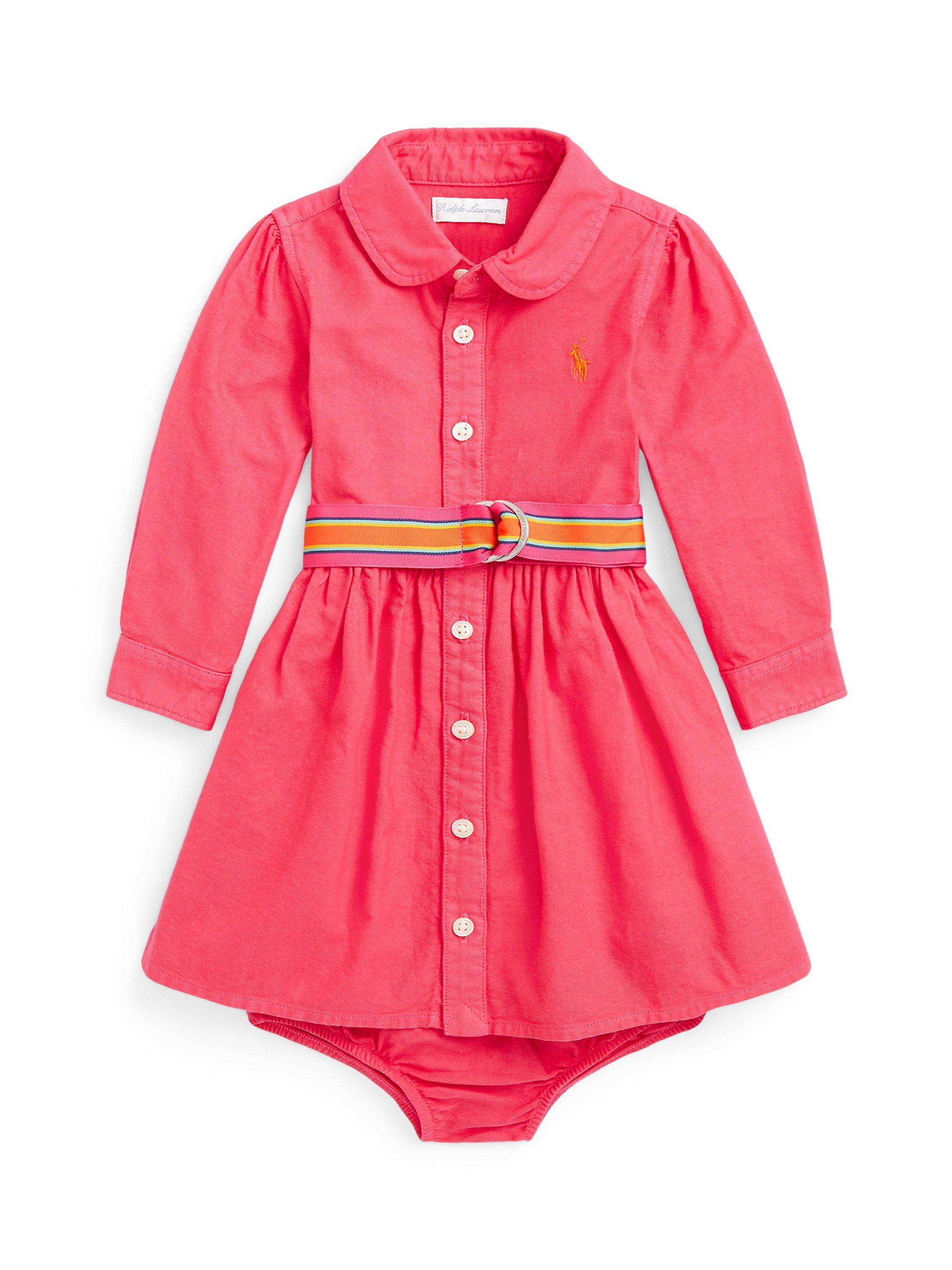 Polo Ralph Lauren Baby Louella Oxford Shirt Dress & Bloomer Set, Exotic Pink
