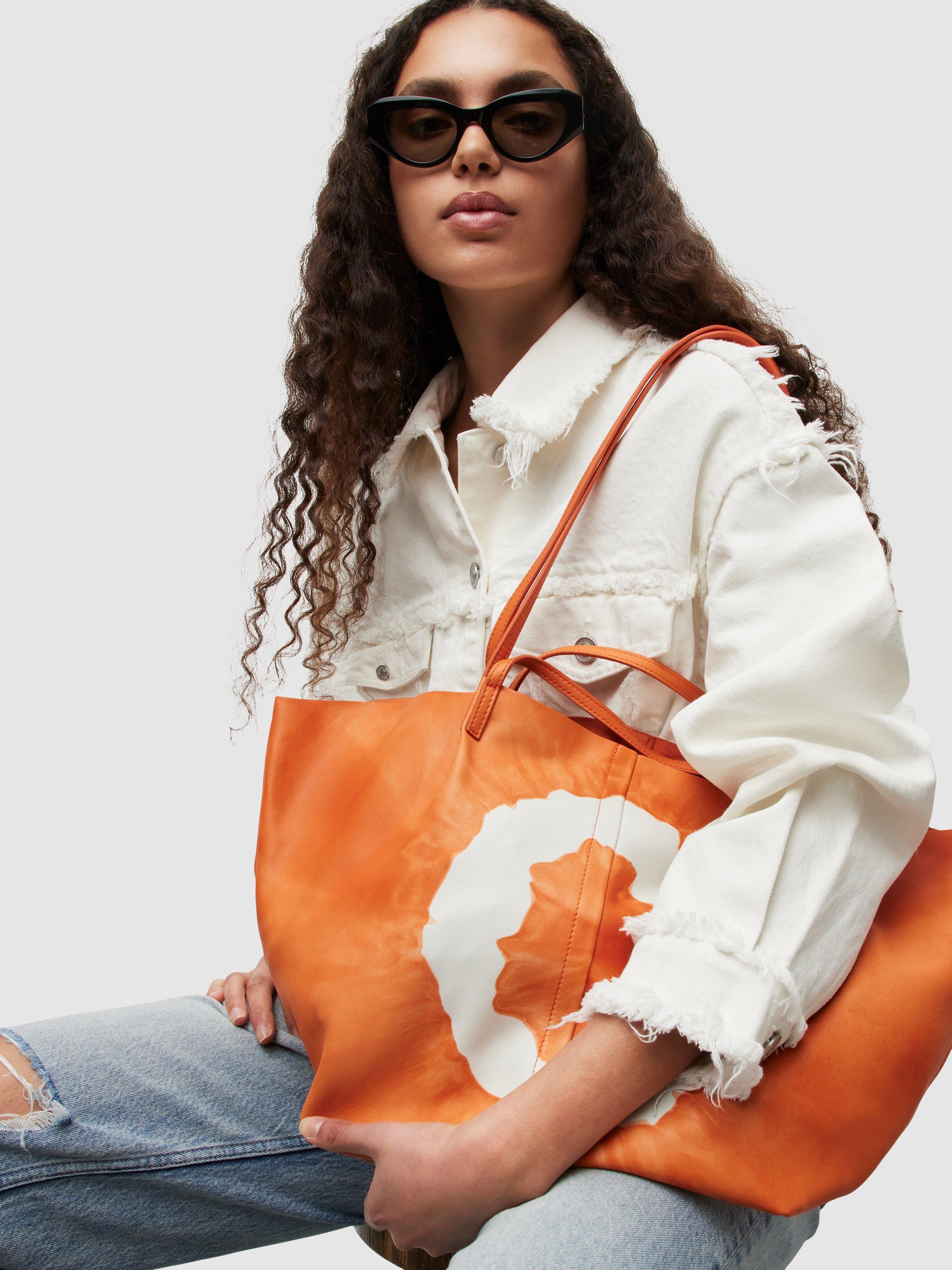 AllSaints Hannah Tie Dye Tote Bag, Sherbet Orange