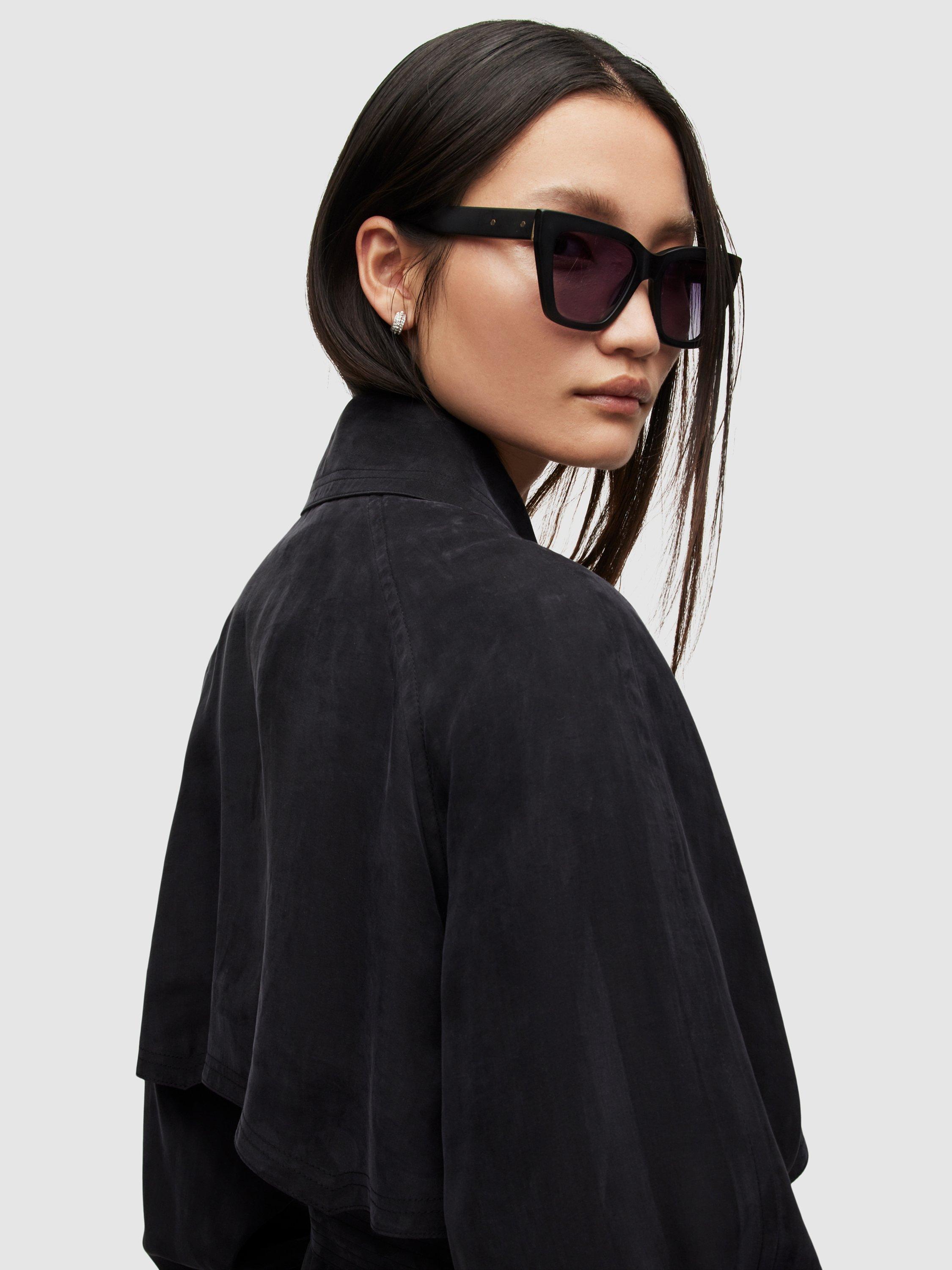 Product image 5 of 10, which shows AllSaints Kikki Trench Coat, Black, XS