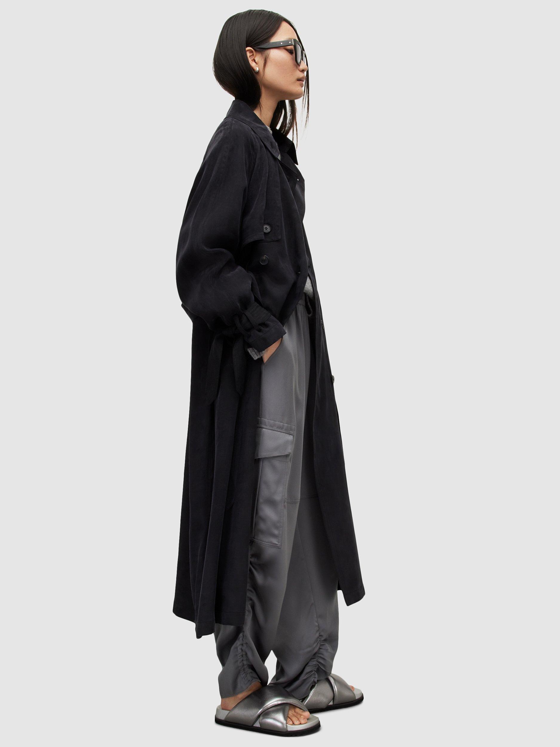Product image 9 of 10, which shows AllSaints Kikki Trench Coat, Black, XS