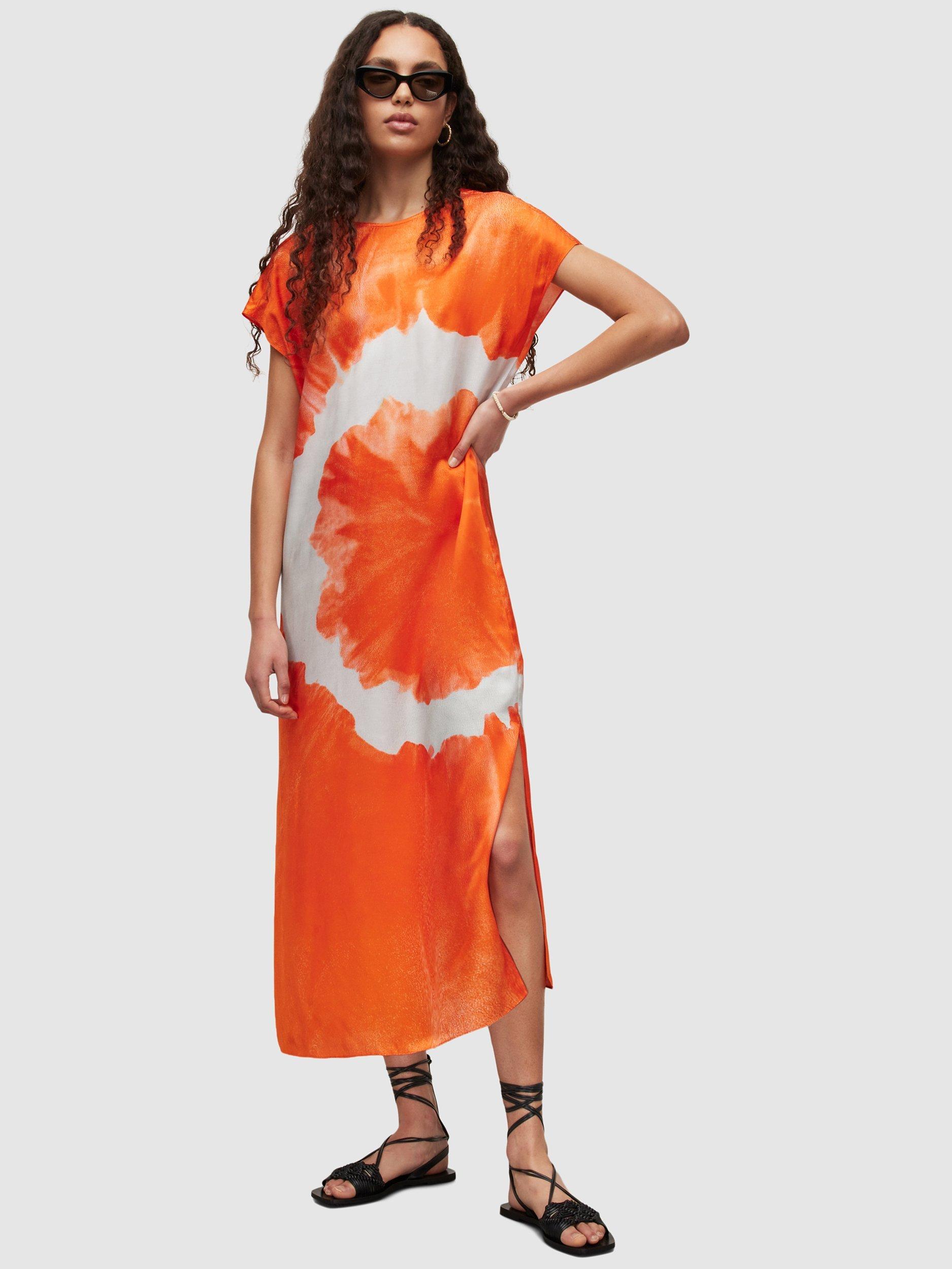 AllSaints Etta Mariana Tye Dye Maxi Dress, Orange