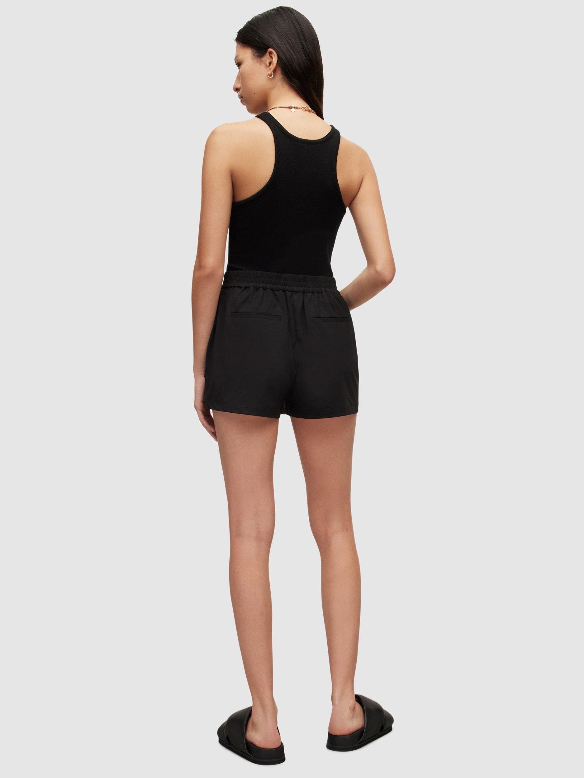 Product image 2 of 6, which shows AllSaints Aleida Jersey Short, Black, 6
