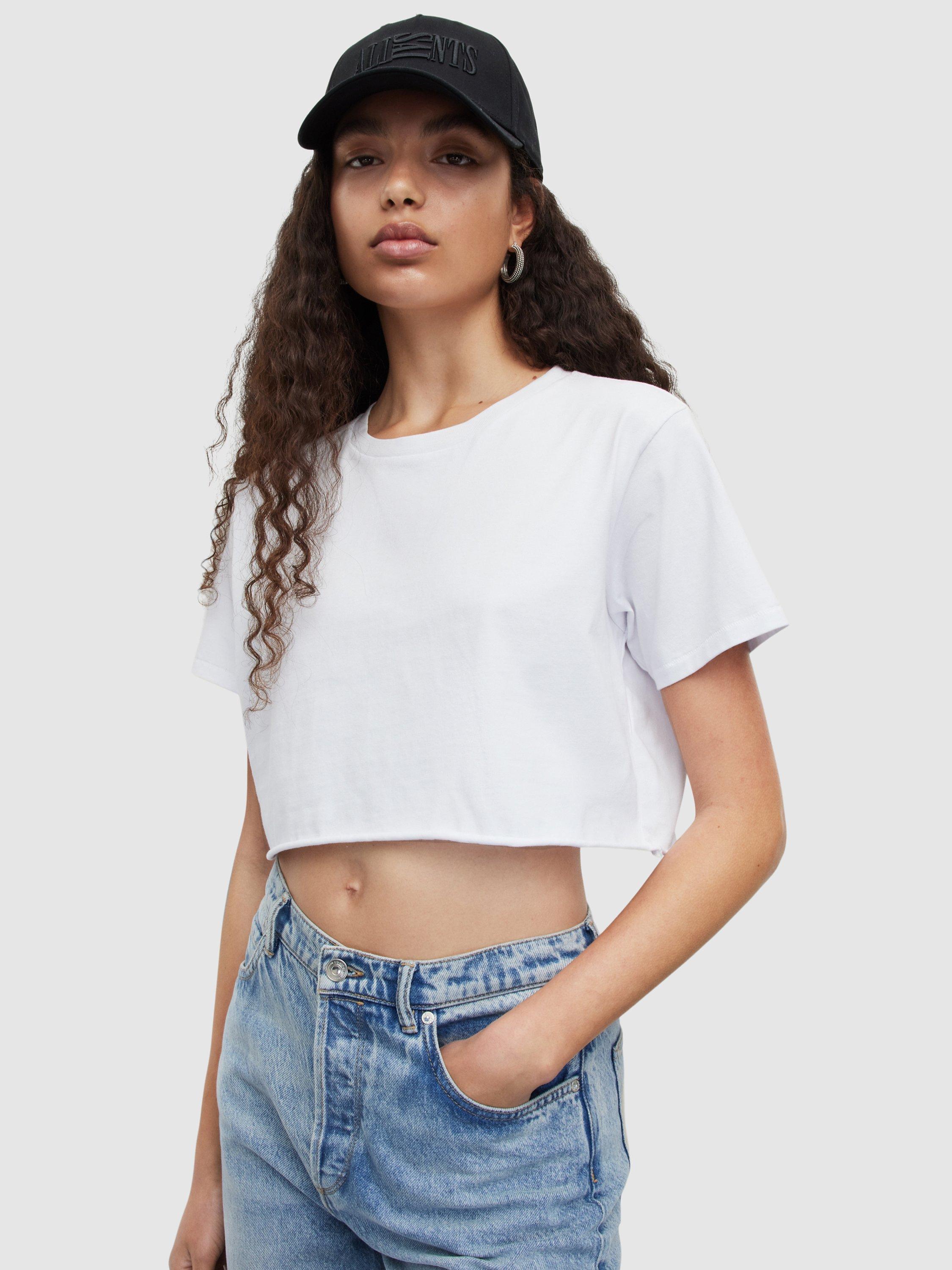 AllSaints Soph Cropped Top, White