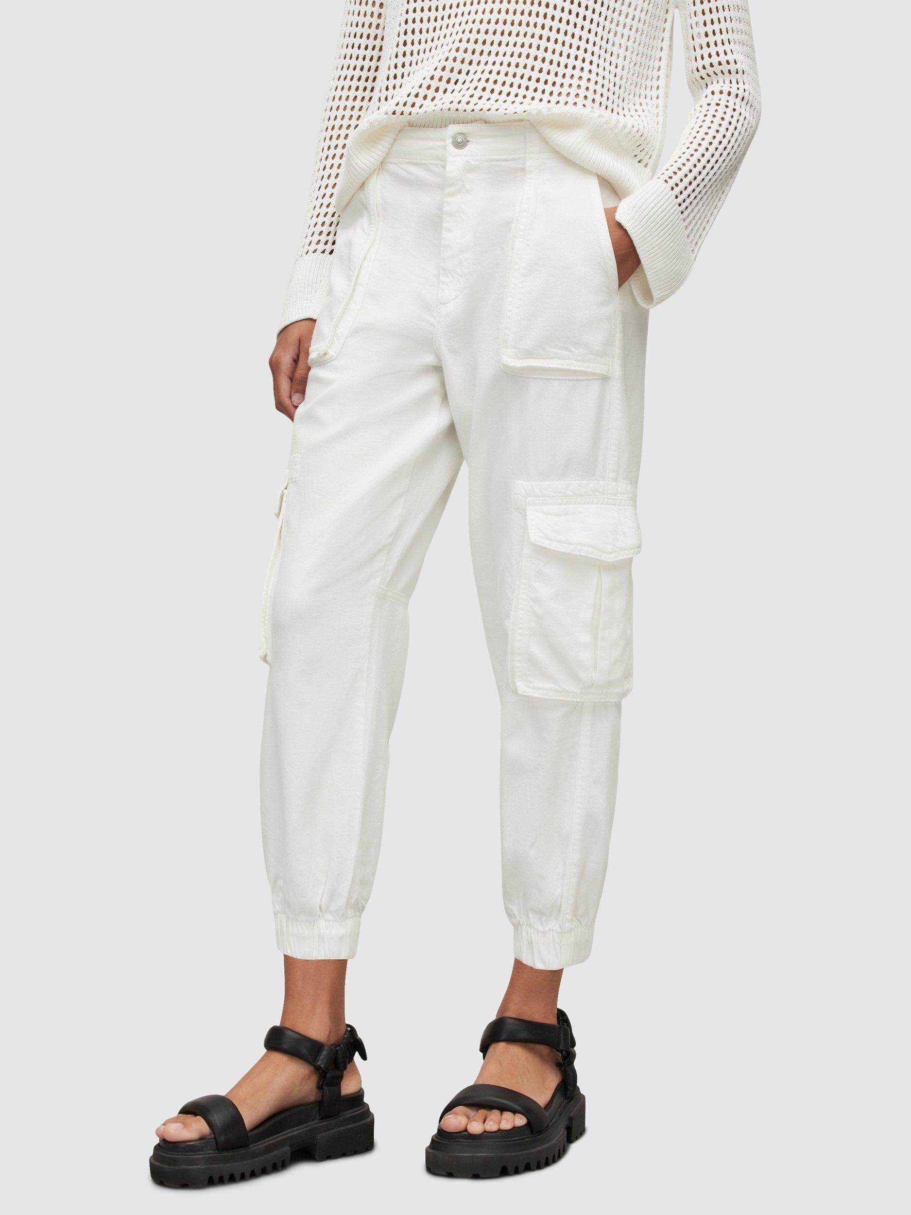 AllSaints Frieda Denim Cargo Trouser, Off White