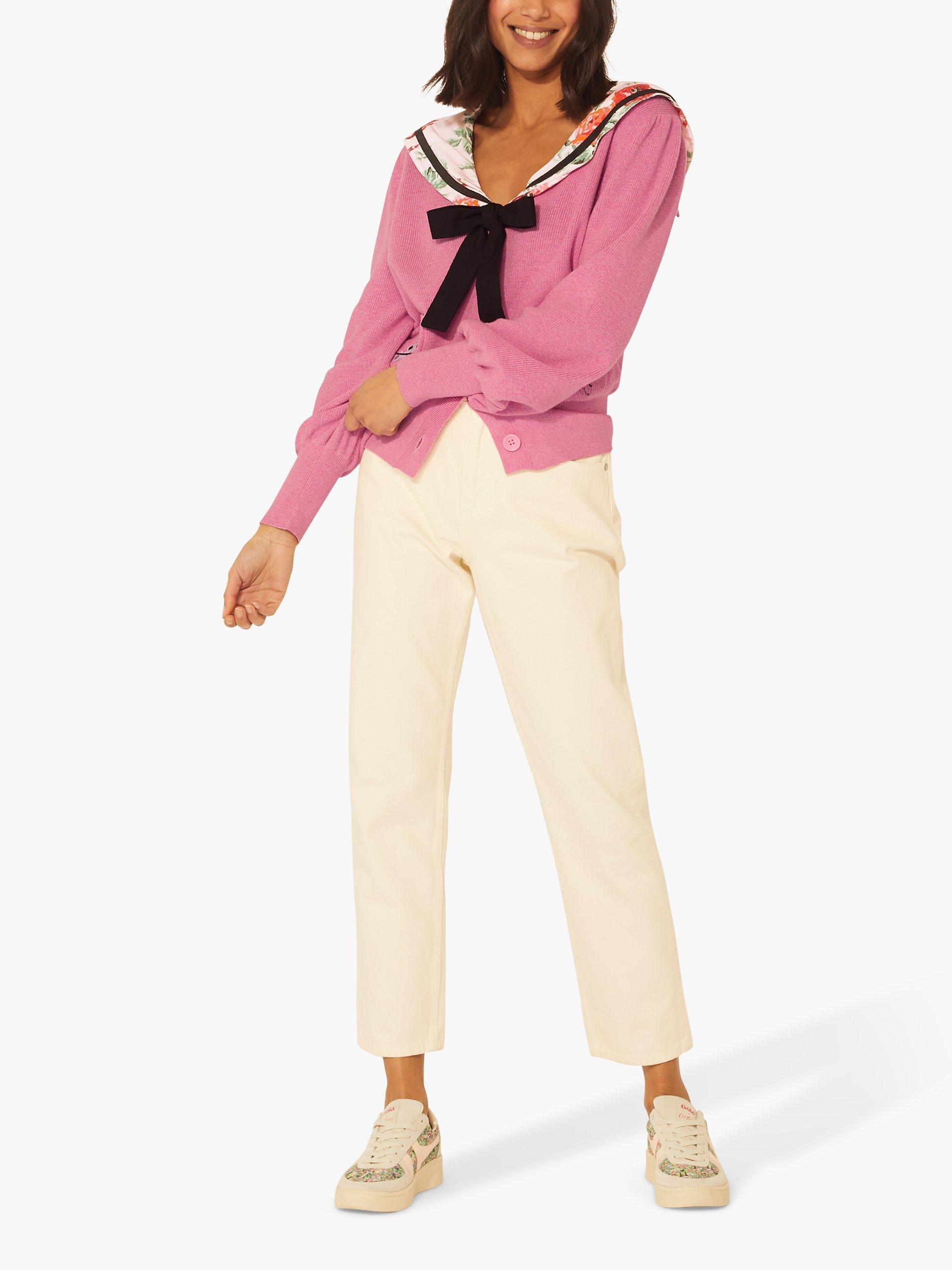 Product image 3 of 5, which shows Cath Kidston Sailor Knit Cardigan, 30 Years Rose, XS