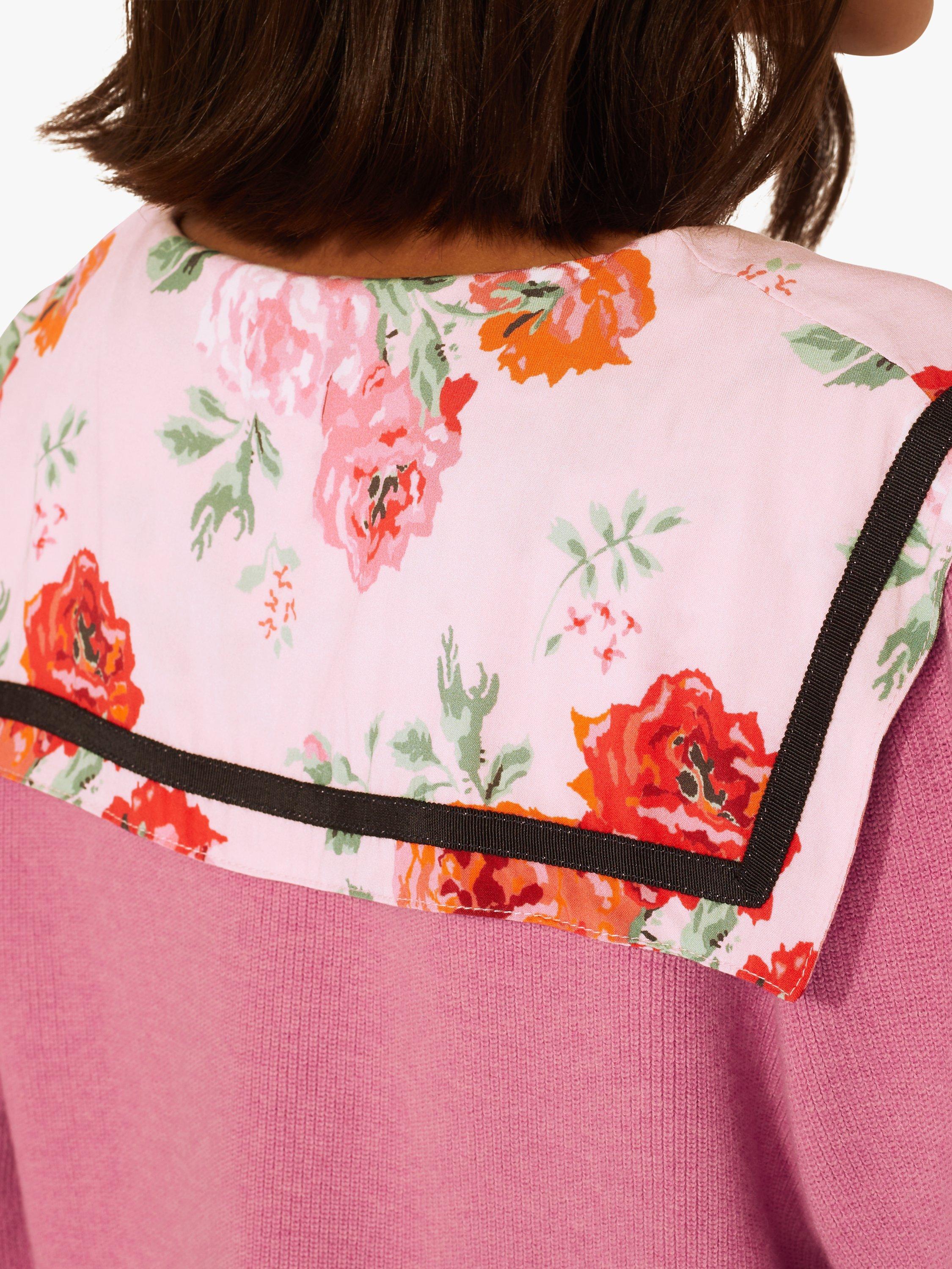 Product image 4 of 5, which shows Cath Kidston Sailor Knit Cardigan, 30 Years Rose, XS