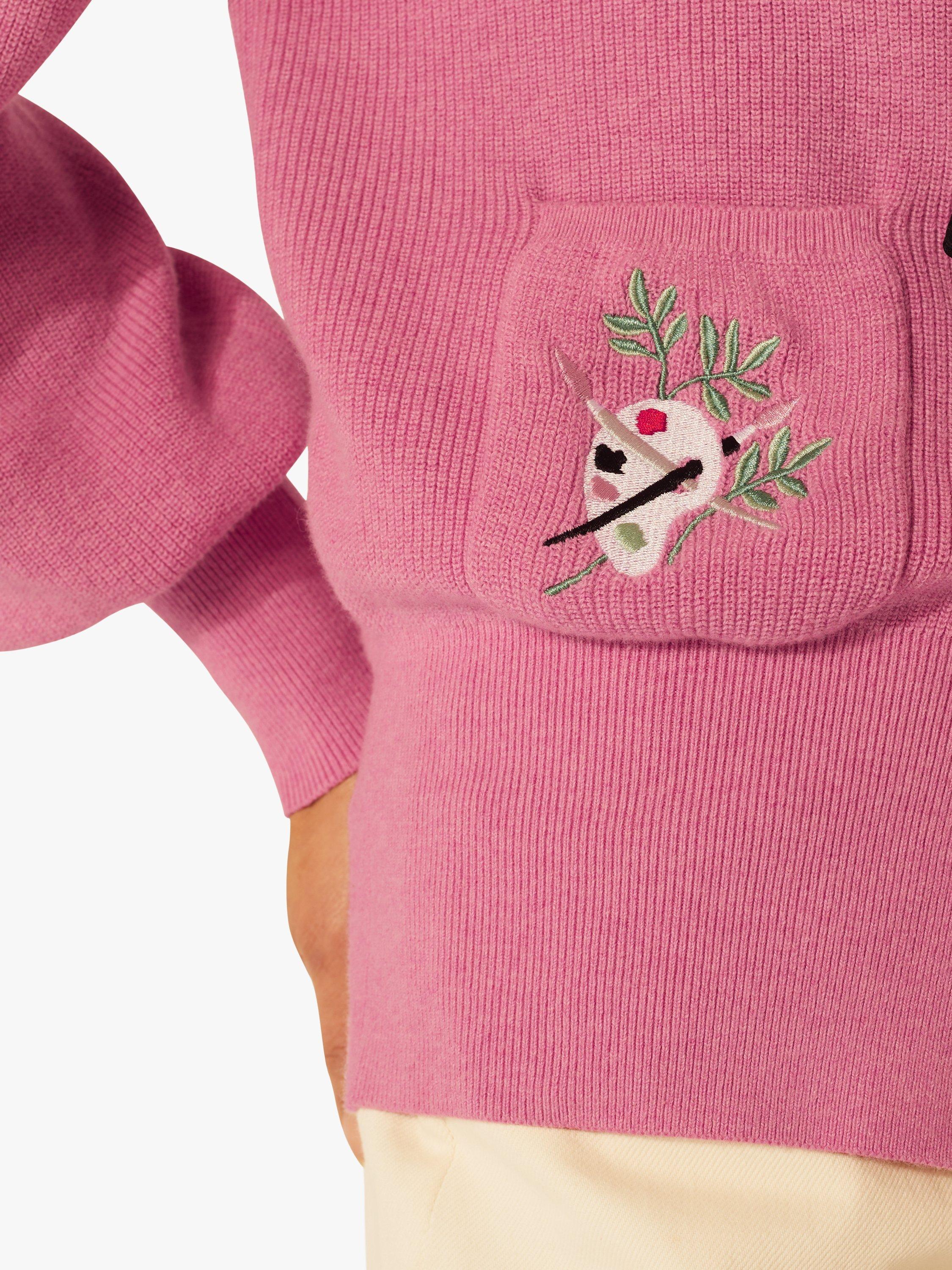 Product image 5 of 5, which shows Cath Kidston Sailor Knit Cardigan, 30 Years Rose, XS