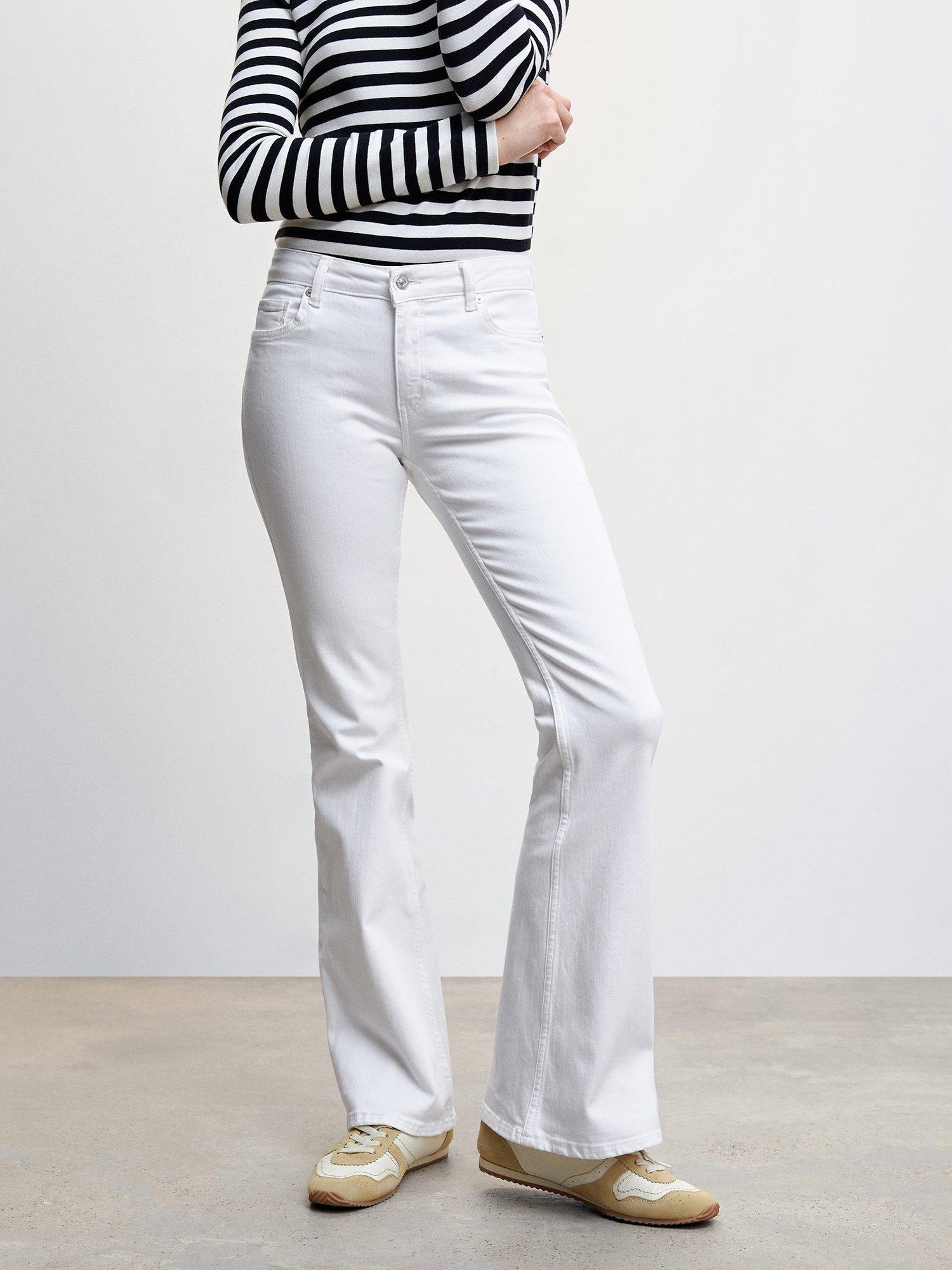 Mango Flare Jeans, White