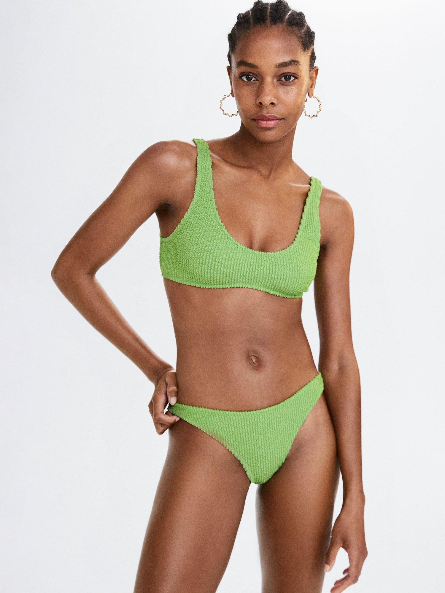 Mango Solene Bikini Top, Green