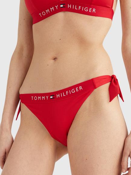 Tommy Hilfiger Cheeky Side Tie Bikini Bottoms, Primary Red, Primary Red