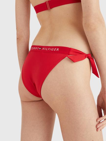 Tommy Hilfiger Cheeky Side Tie Bikini Bottoms, Primary Red - view 2, Primary Red