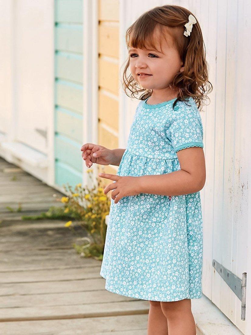 JoJo Maman Bébé Floral Summer Dress, Cornflower