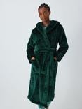 John Lewis Cece Shimmer Fleece Dressing Gown, Dark Green