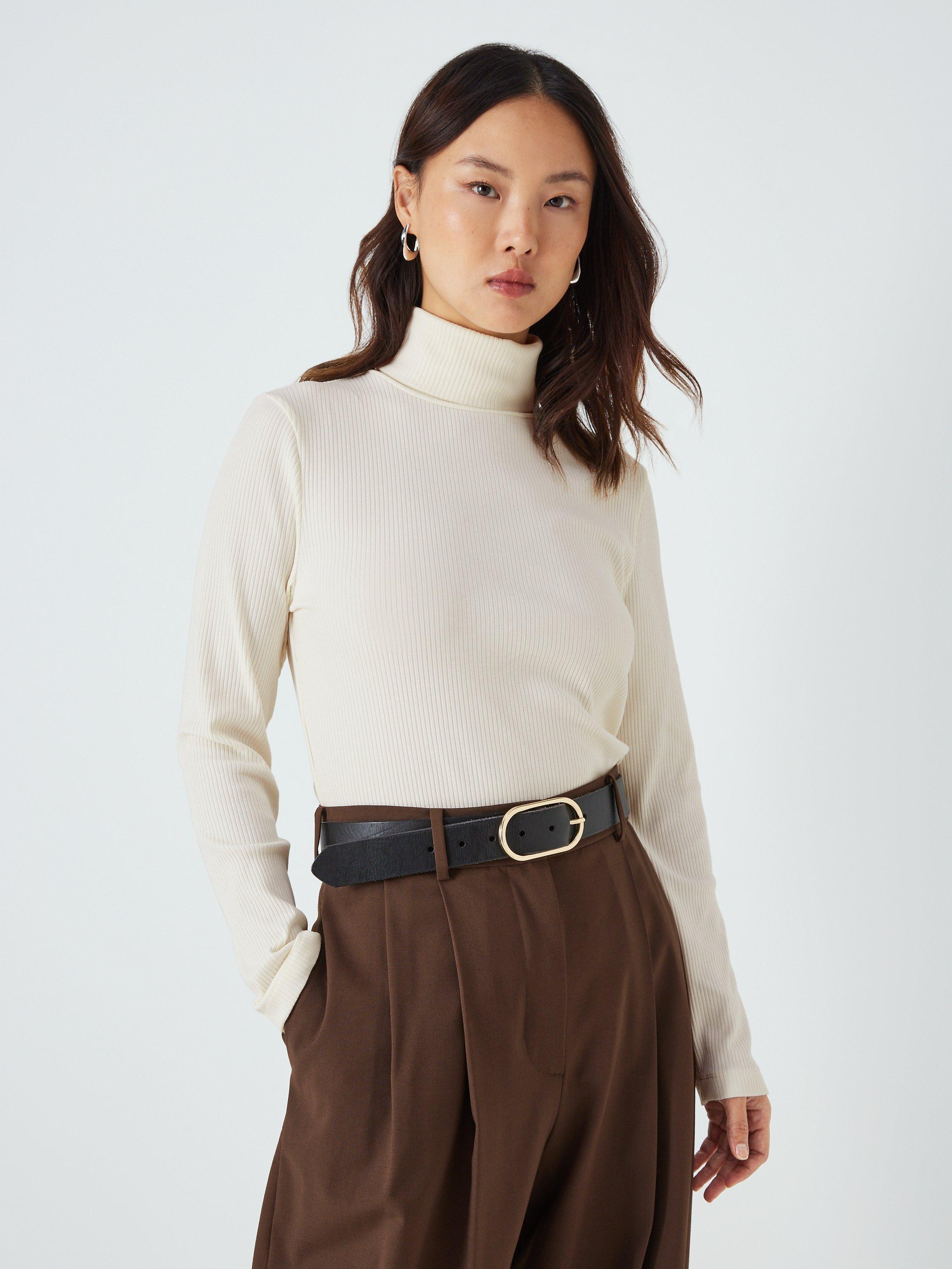 Jersey roll neck top hotsell