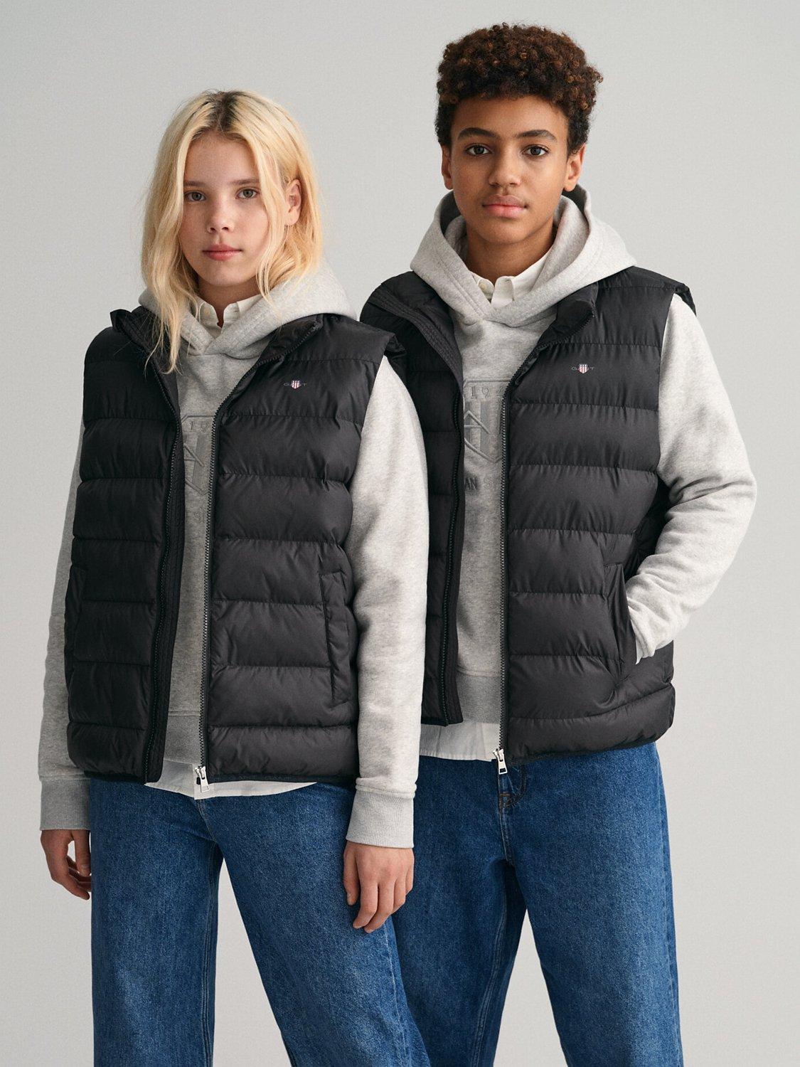 GANT Kids' Unisex Shield Padded Gilet, Black