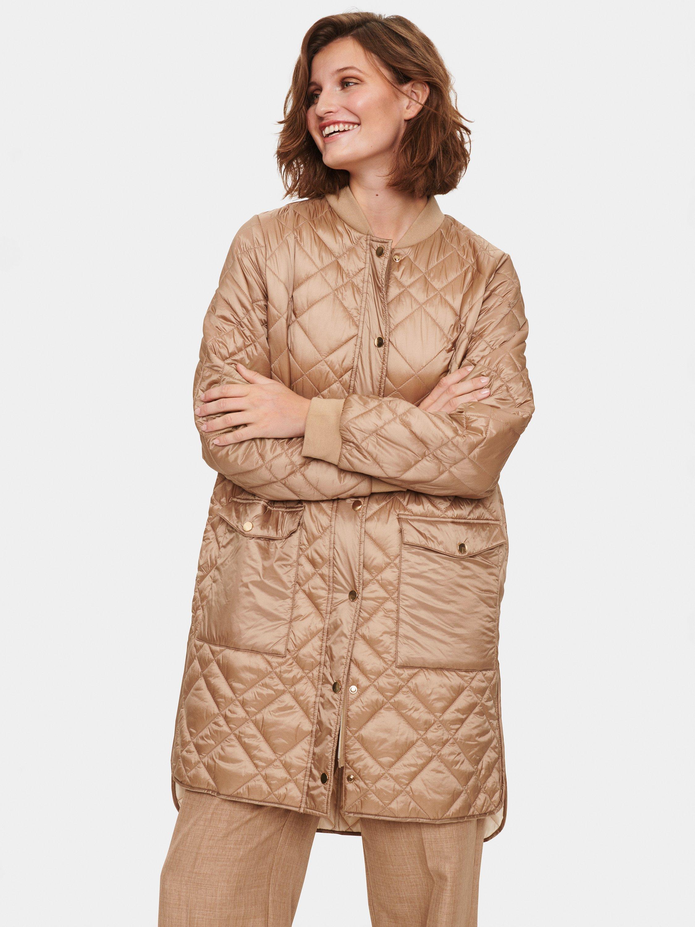 Saint Tropez Elinor Plain Quilted Longline Jacket, Amphora