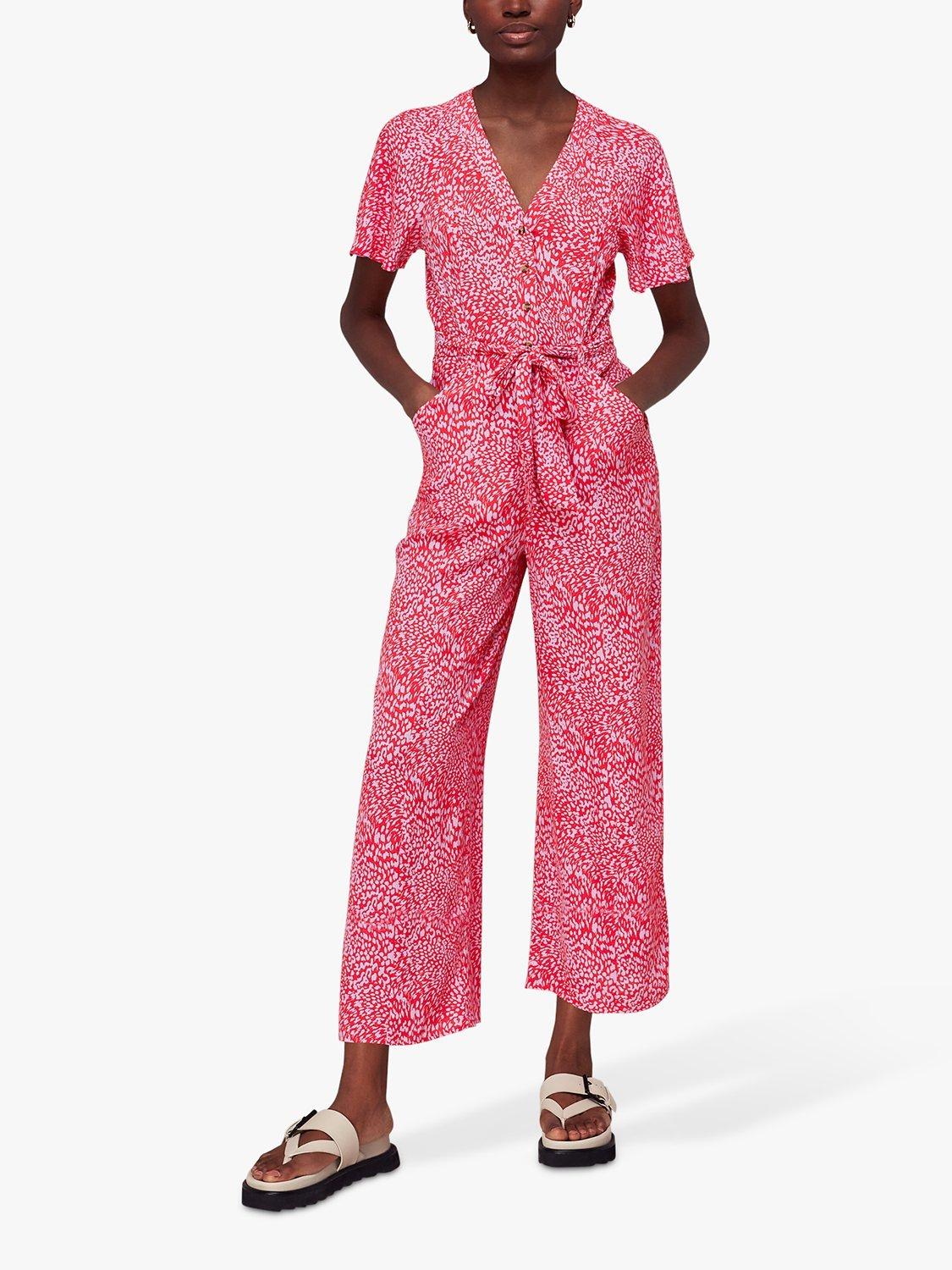 Whistles Leopard Jumpsuit, Pink/Multi