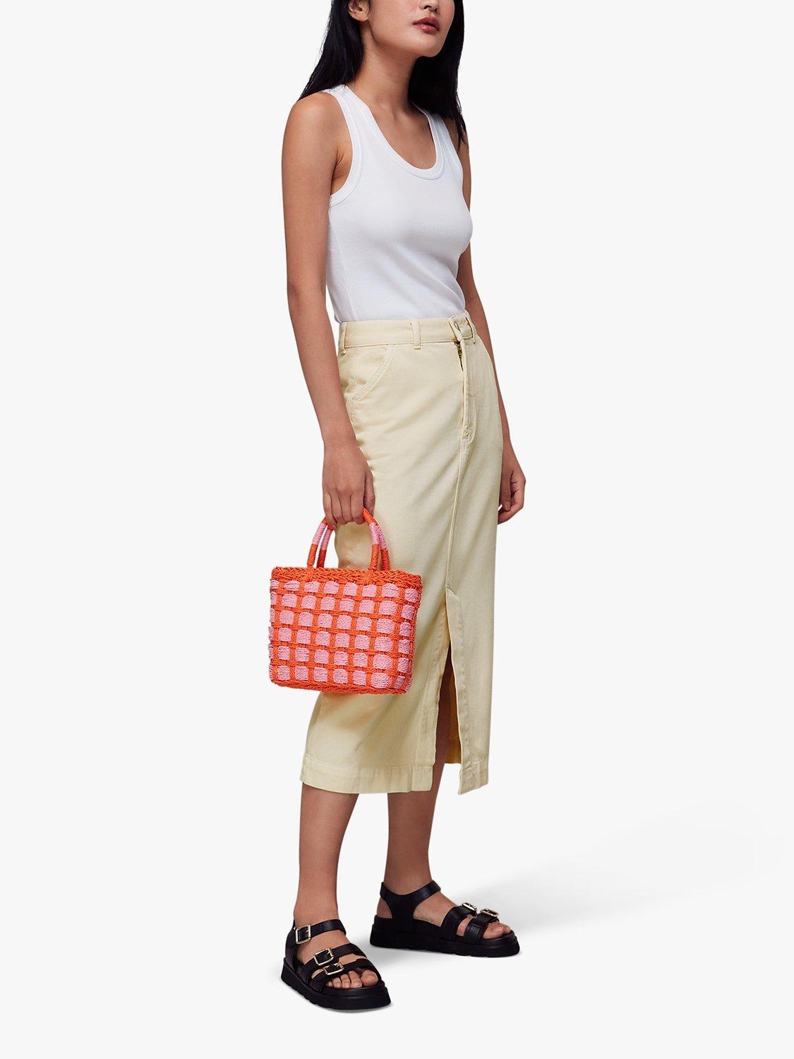Whistles Flo Denim Midi Skirt, Ivory