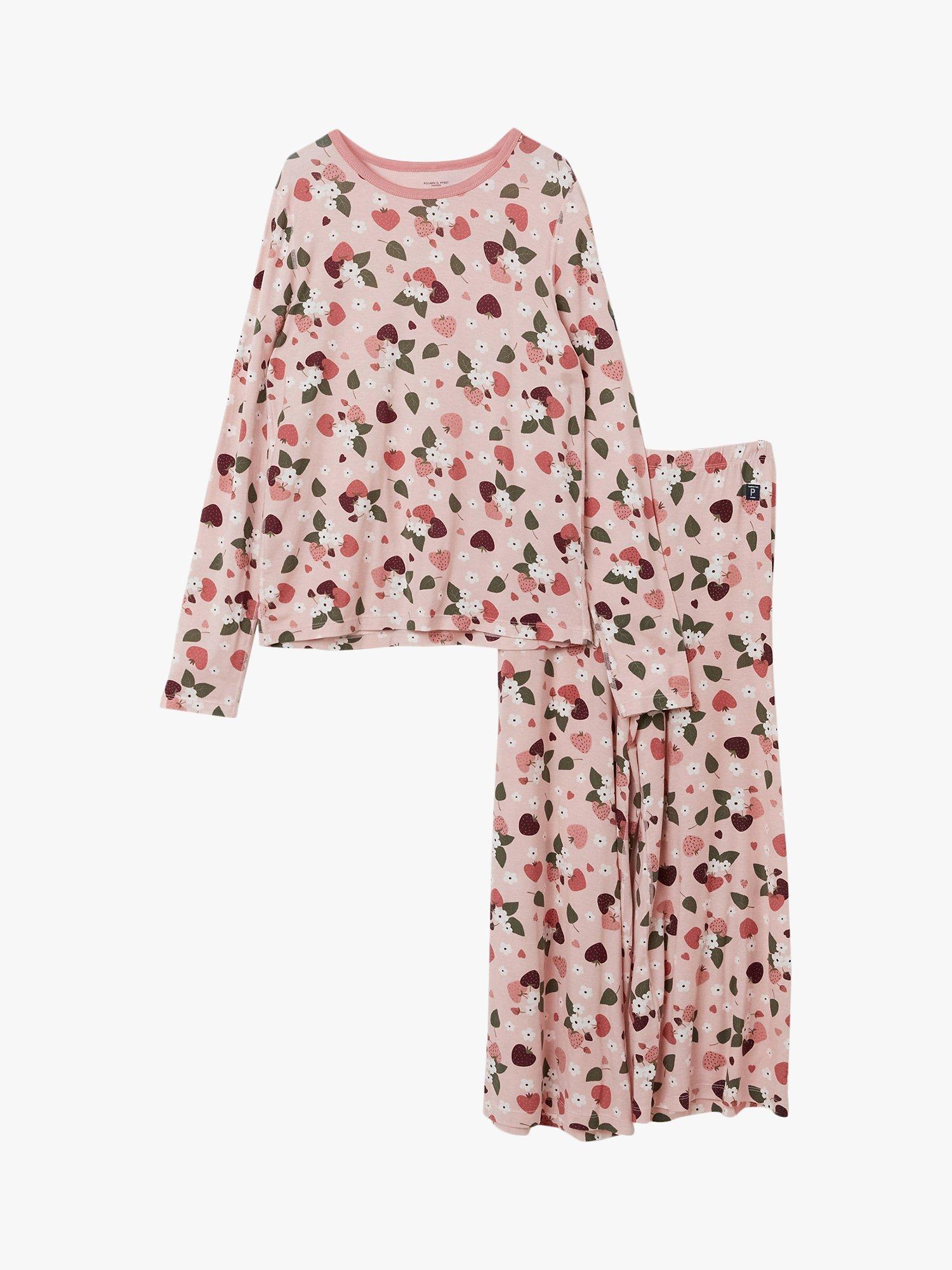Polarn O. Pyret Berry Floral Pyjamas, Pink