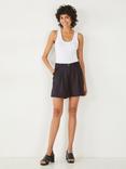 HUSH Belted Tailored Shorts, Midnight