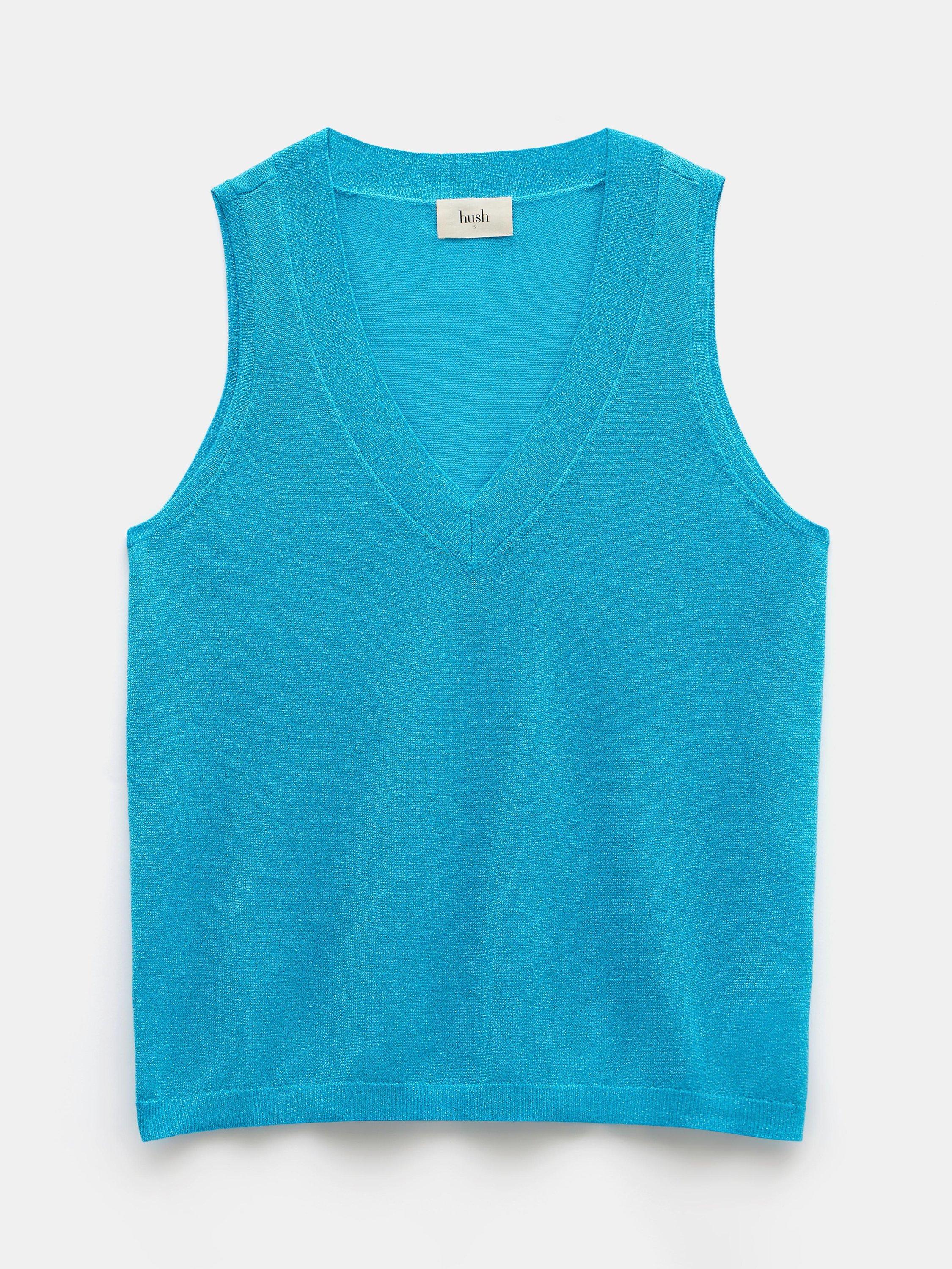 Product image 4 of 5, which shows HUSH Marine Knitted Vest, Electric Blue, L