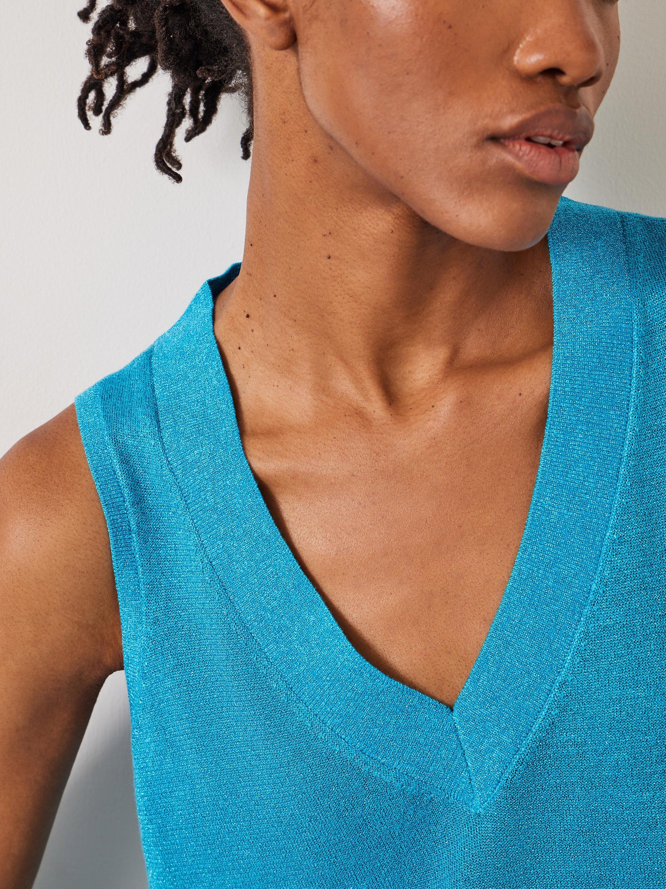 Product image 5 of 5, which shows HUSH Marine Knitted Vest, Electric Blue, L