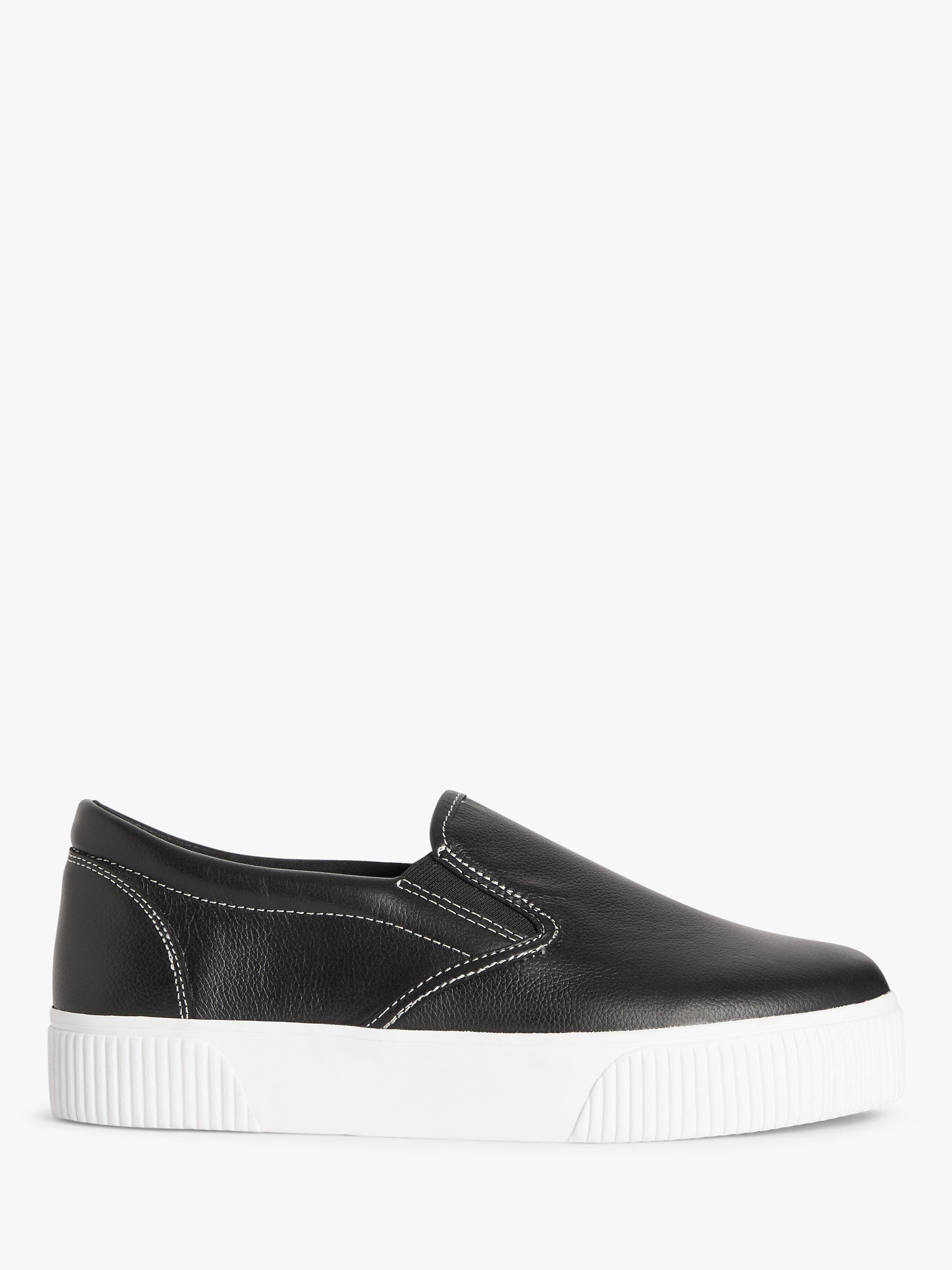 John Lewis ANYDAY Elles Leather Chunky Platform Trainers, Black