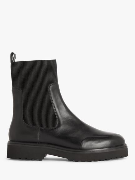 John Lewis Purcie Leather Chelsea Boots, Black